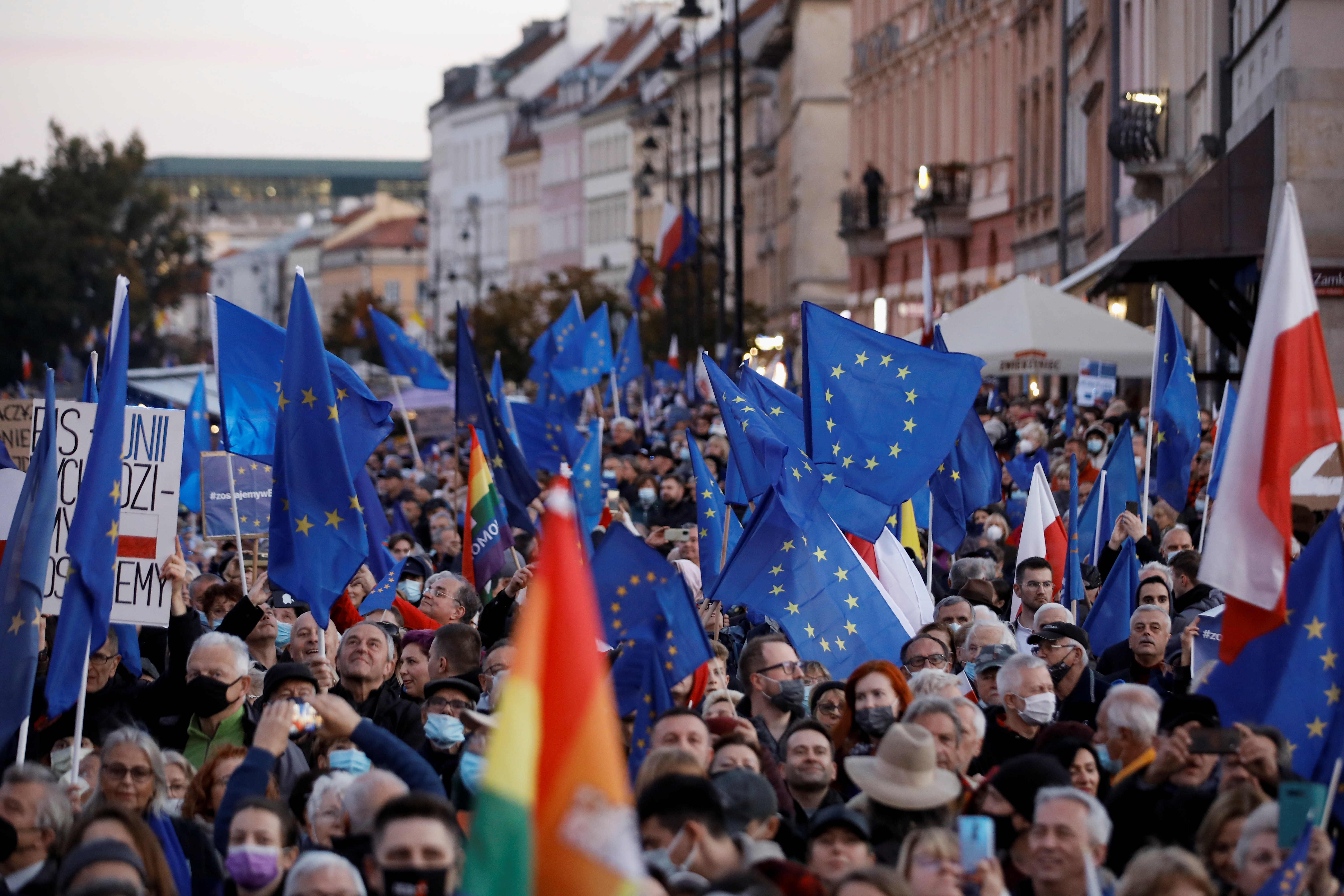 Rally in support of Poland's membership in the European Union, in Warsaw