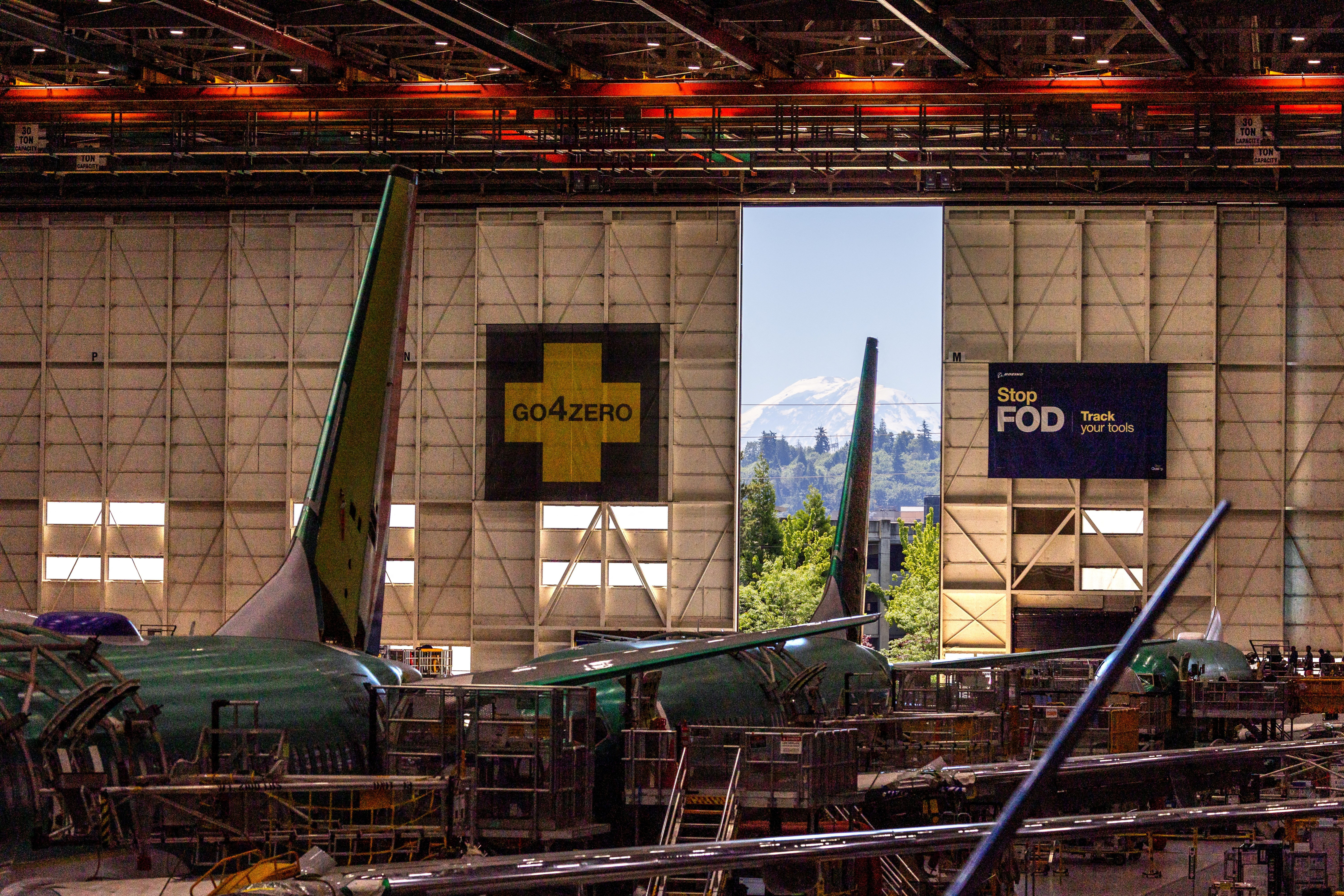 Boeing 737 MAX aircraft are assembled at the company's plant in Renton