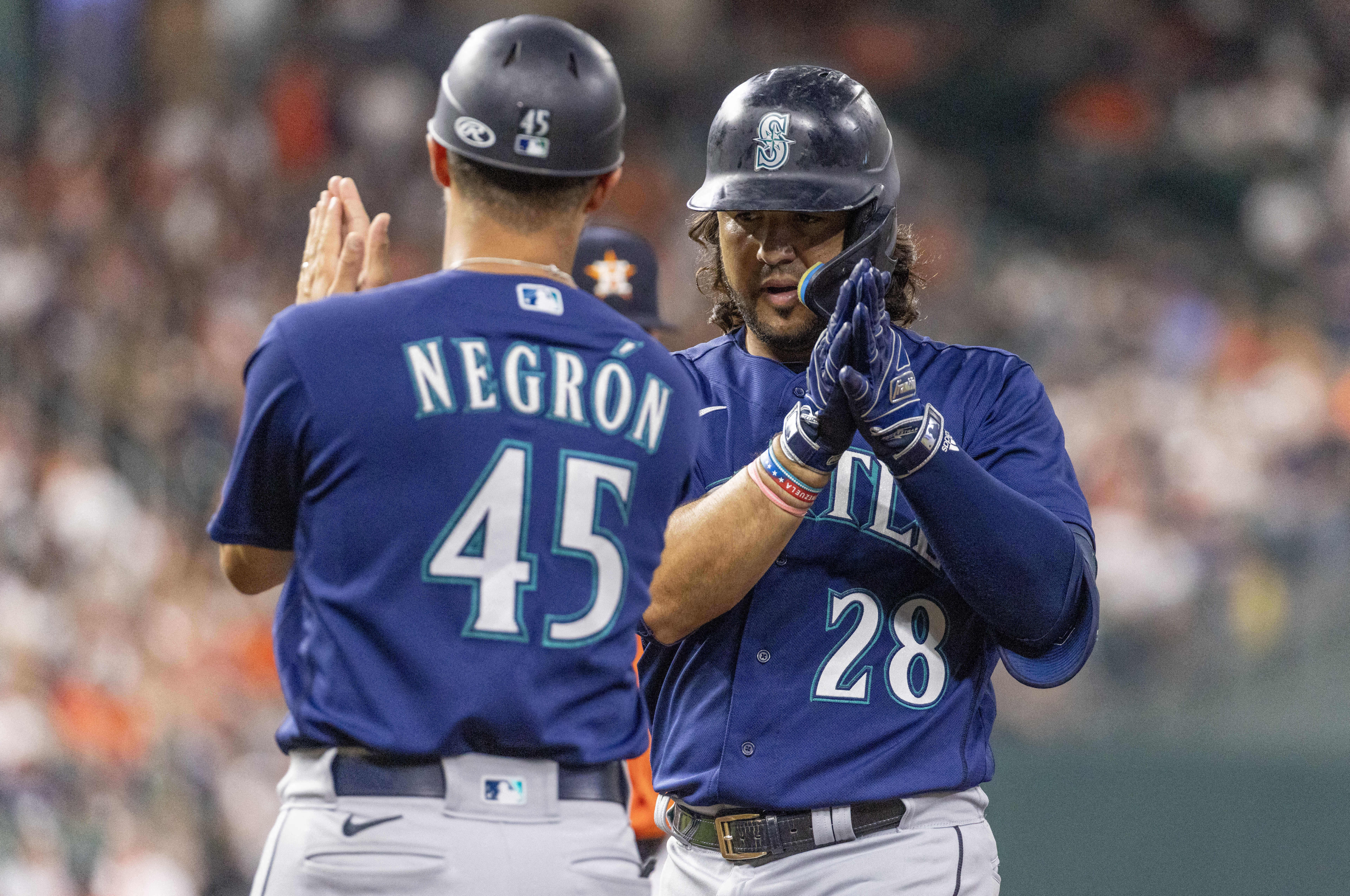 Another night in the blue jerseys. Anyone have any insight on why they're  wearing these so much instead of the home whites? : r/Mariners