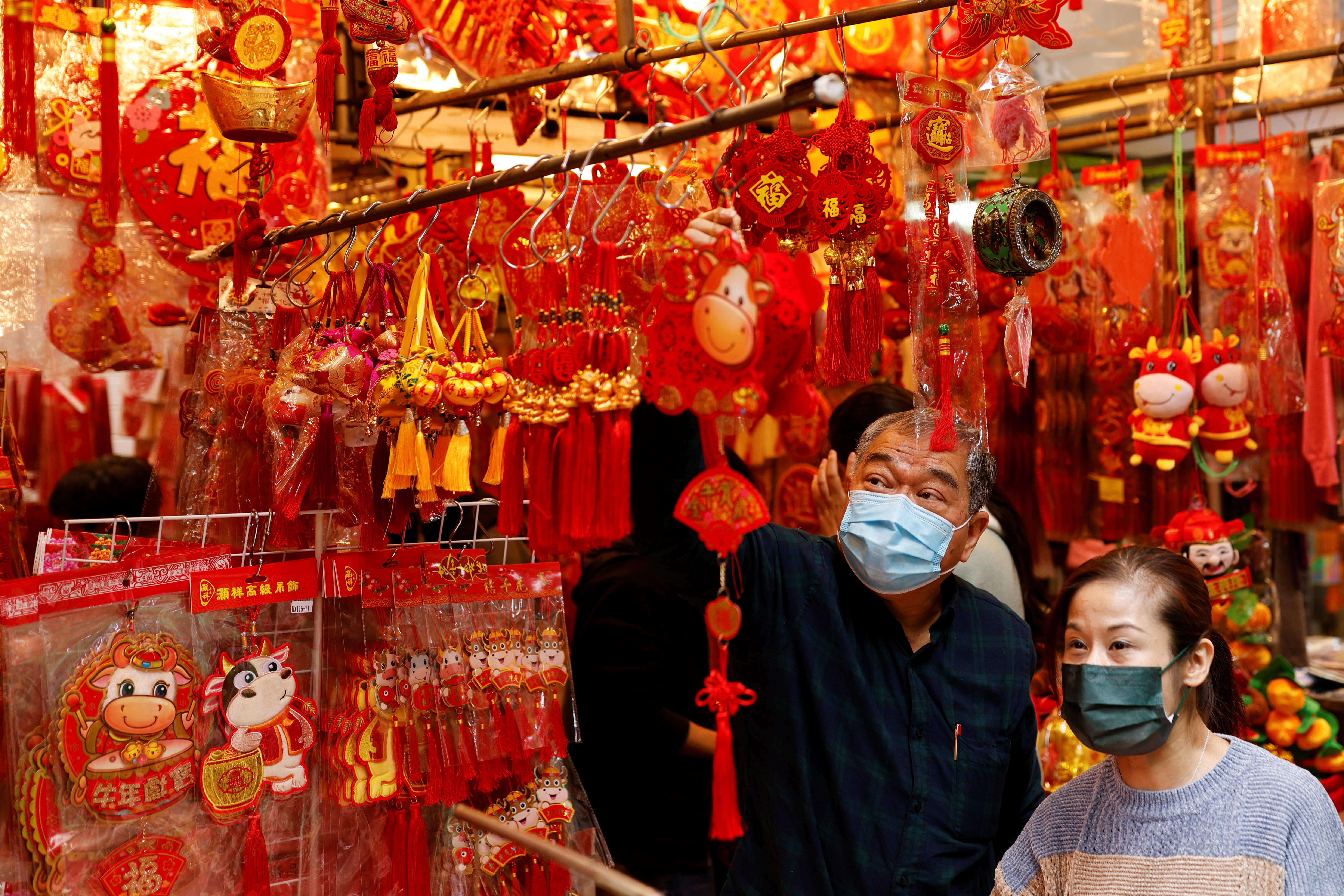 China Hong Kong Chinese Lunar New Year decoration in shopping Mall