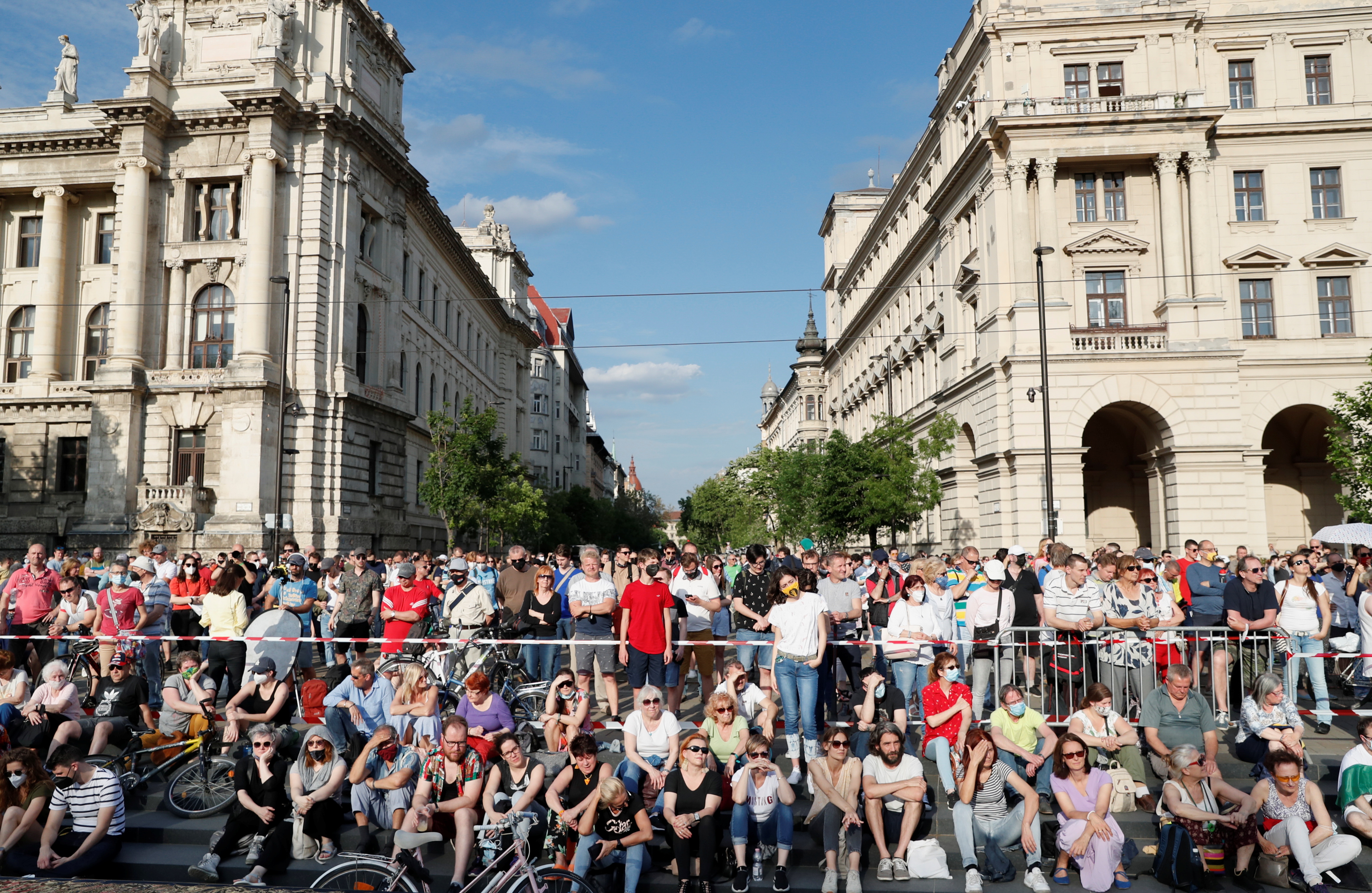 Demonstrators protest against the planned Chinese Fudan University campus in Budapest, Hungary, June 5, 2021. REUTERS/Bernadett Szabo