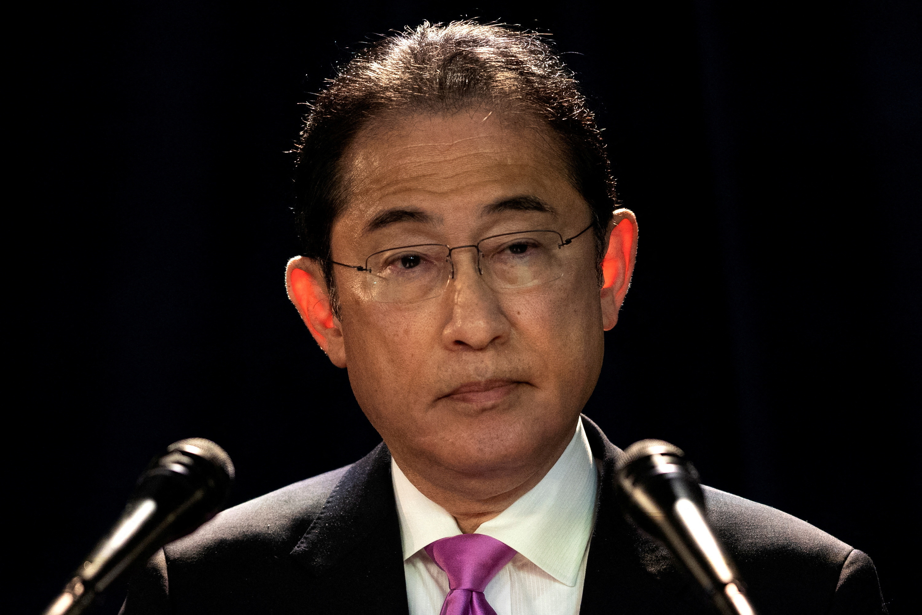 Japan's Prime Minister Fumio Kishida attends a news conference in Sao Paulo