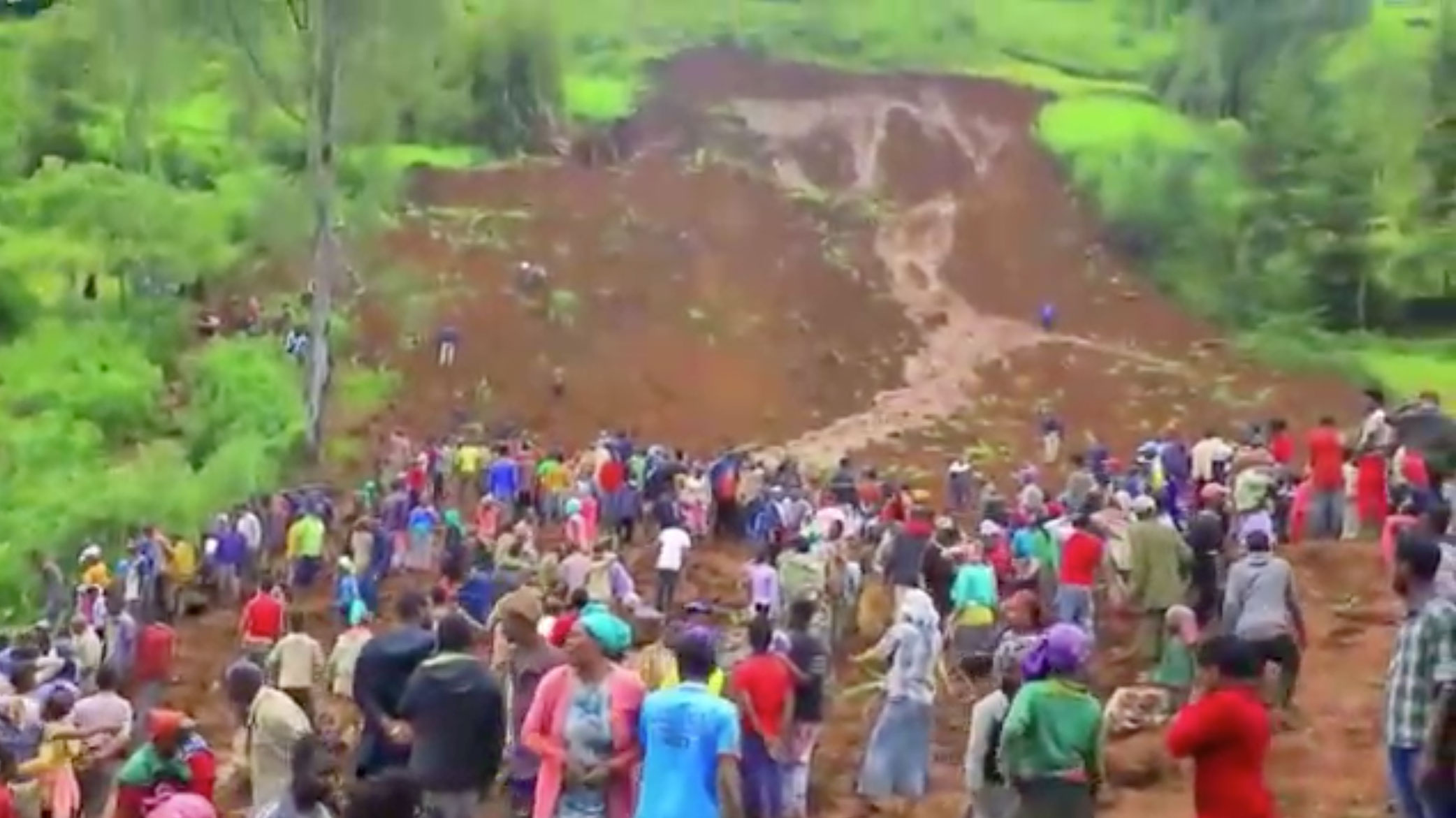 The aftermath of a landslide in Gofa zone in Southern Ethiopia regional state