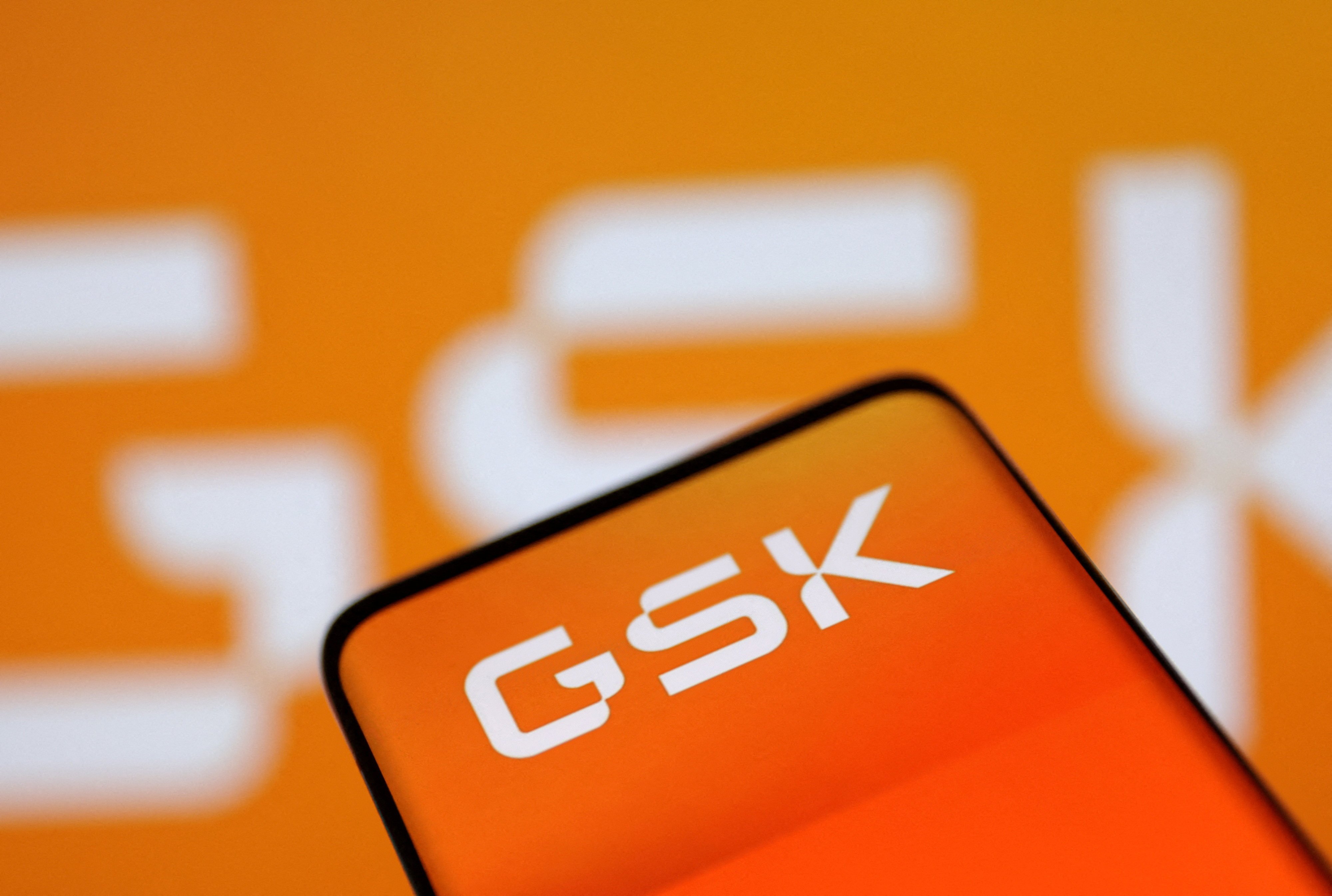 Illustration shows GSK (GlaxoSmithKline) logo