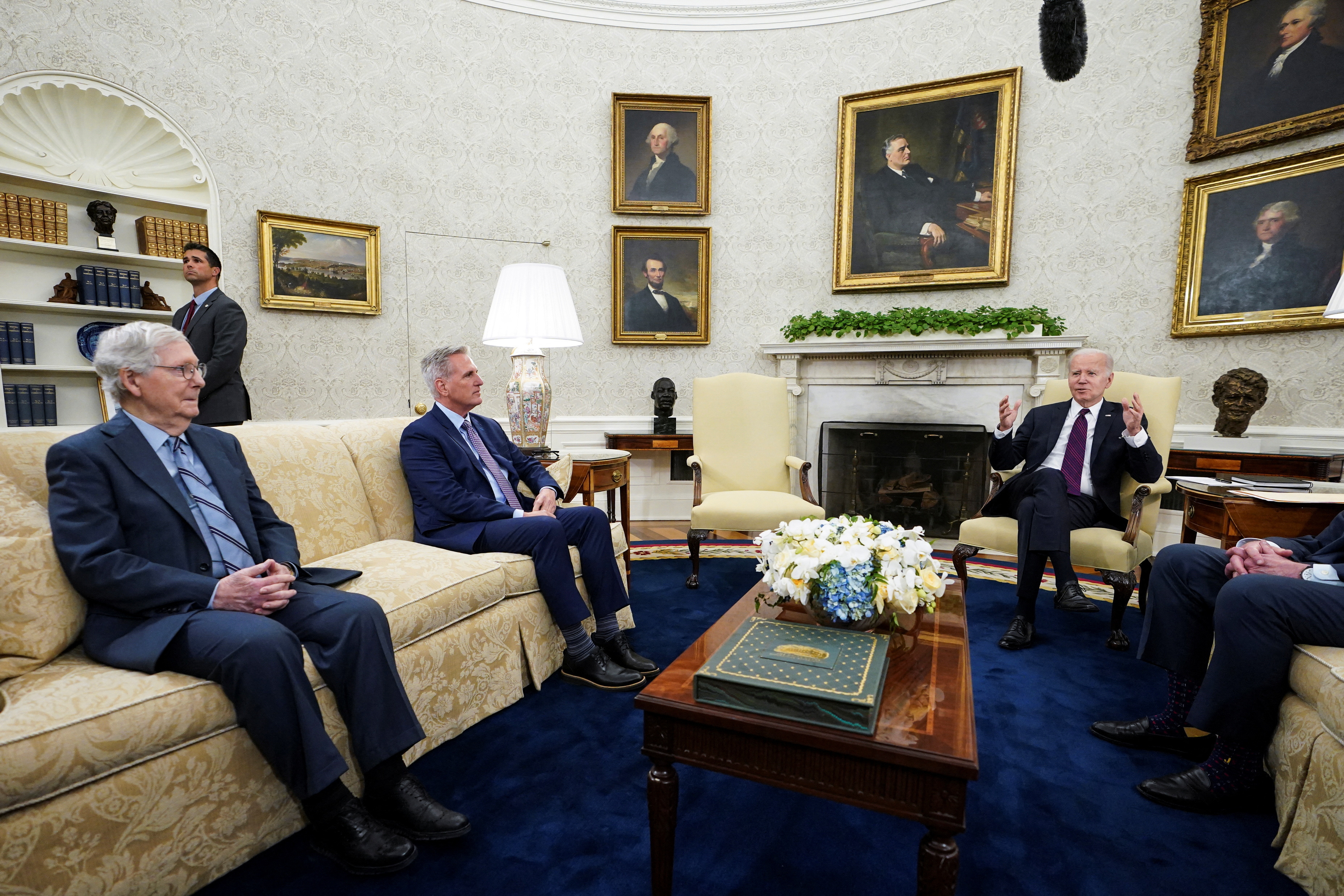U.S. President Joe Biden holds debt limit talks with Congressional leaders at the White House in Washington