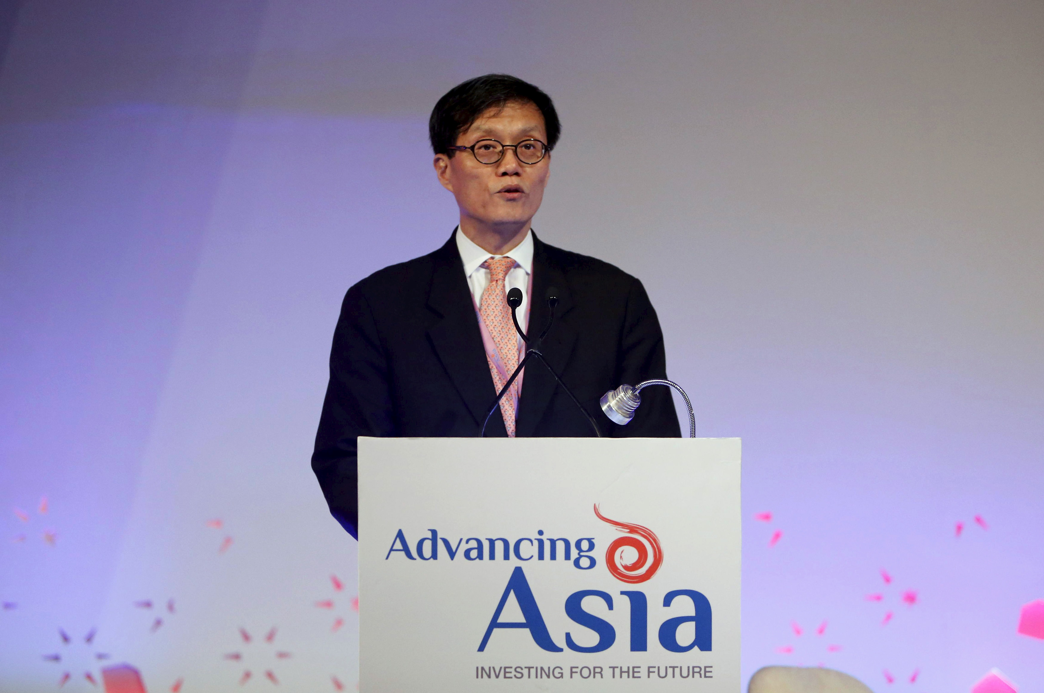 Changyong Rhee, Director of Asia and Pacific department at IMF, speaks during a session at 