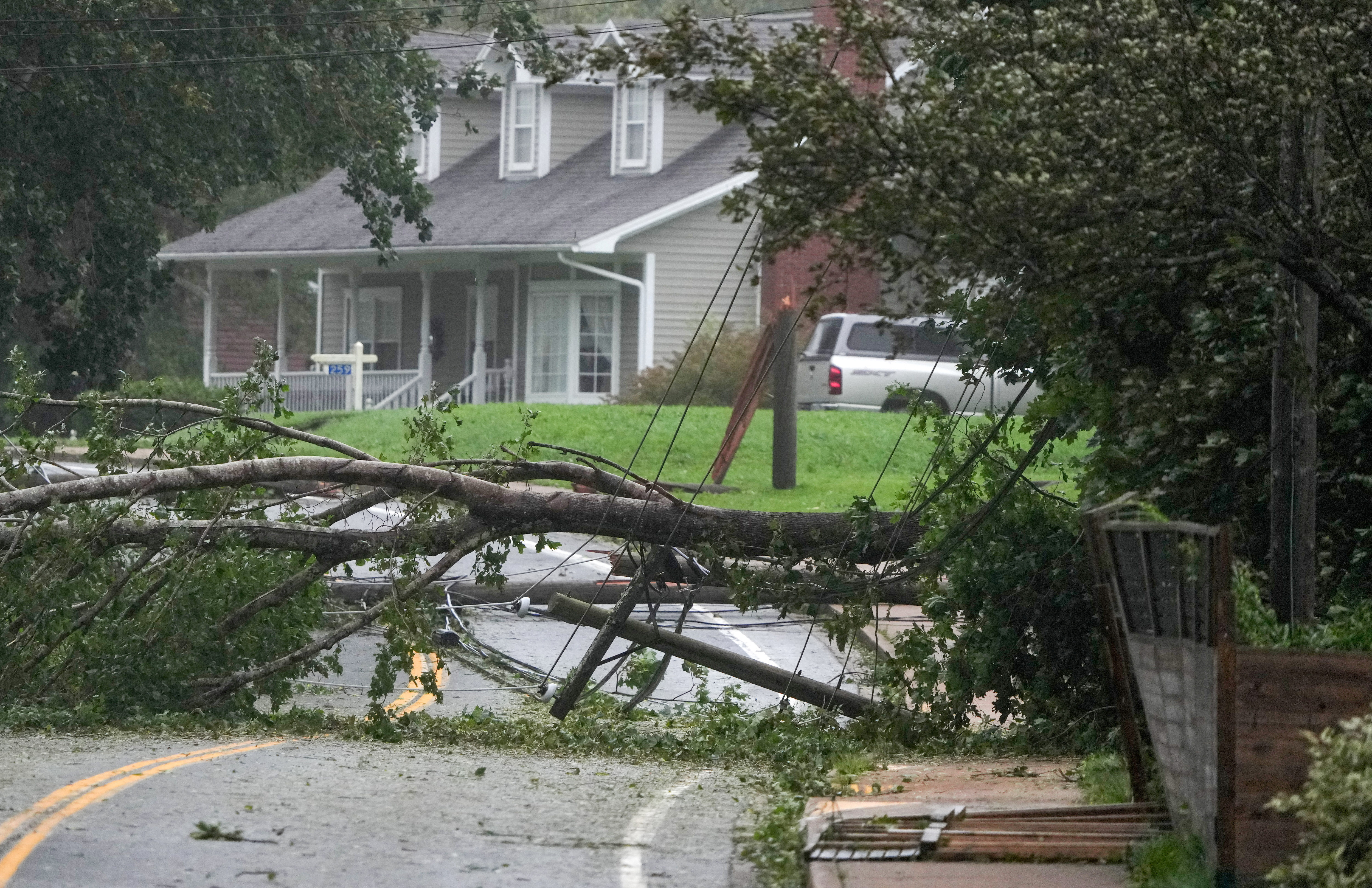 Storm Lee makes landfall in Canada, downing trees and knocking out