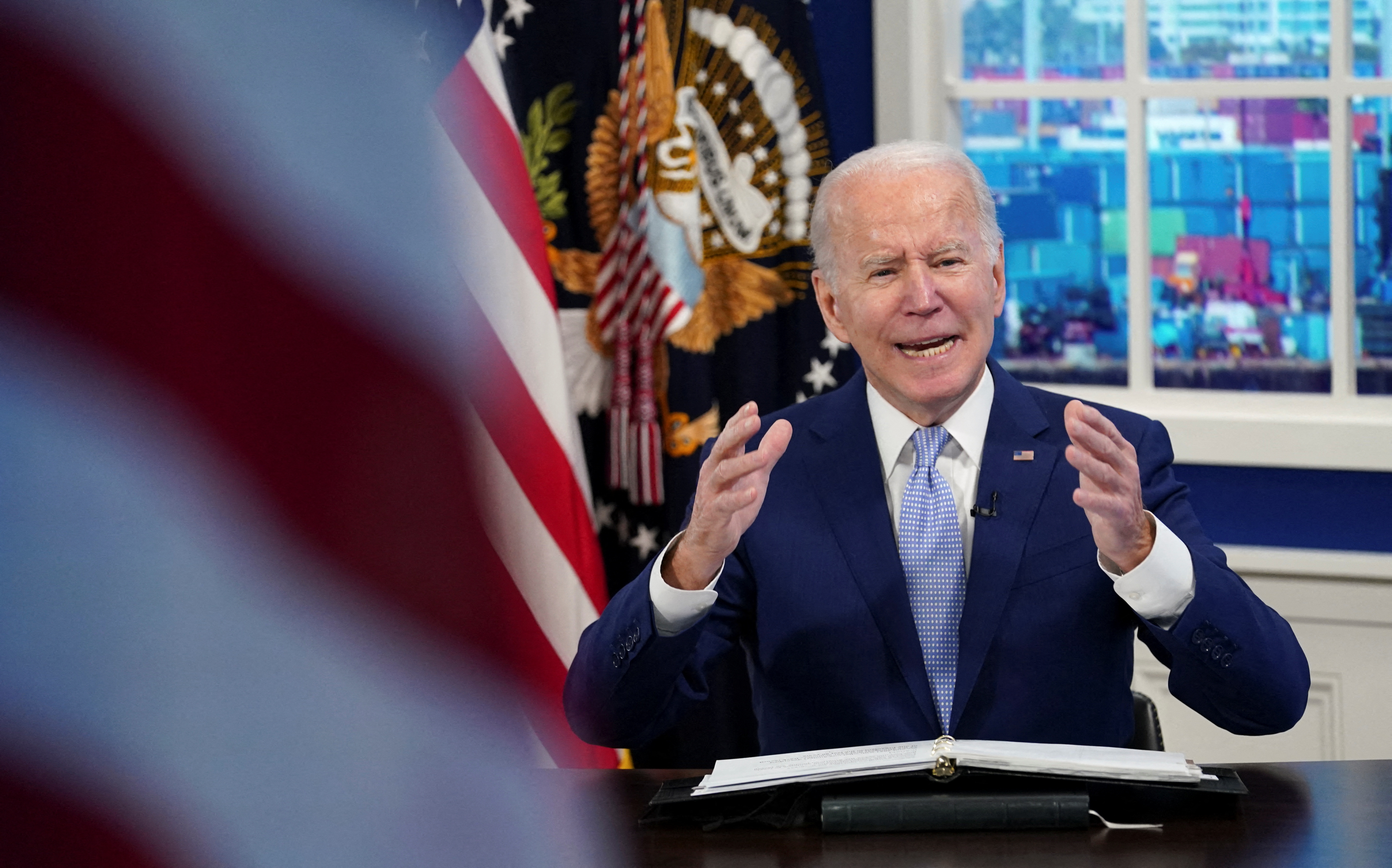 Biden meets with his Supply Chain Disruptions Task Force and private sector CEOs in Washington