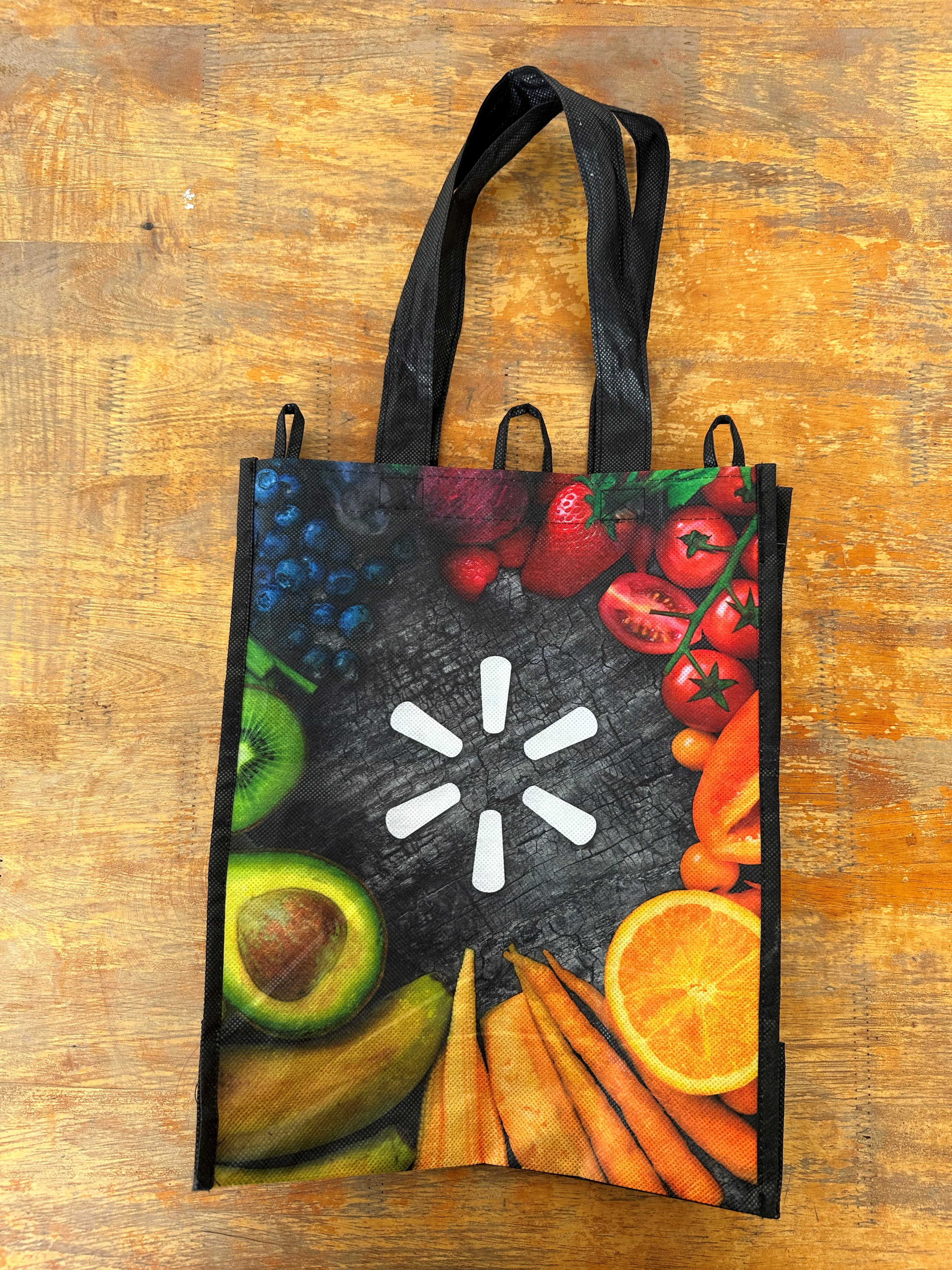 A reusable shopping bag with a Walmart logo that a former inmate at Correctional Center 2, a women’s prison on the outskirts of Phnom Penh, said was made in a factory on prison grounds in Cambodia