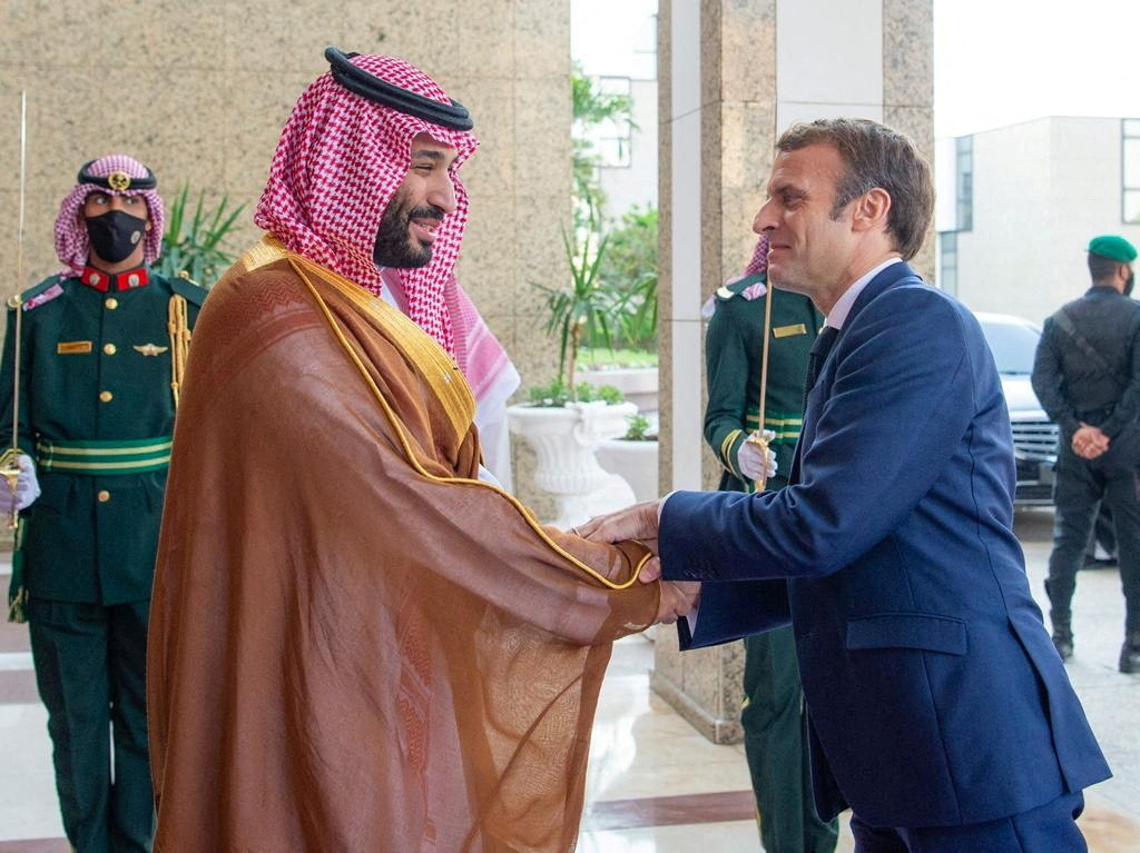 Saudi Crown Prince, Mohammed bin Salman receives French President Emmanuel Macron in Jeddah, Saudi Arabia