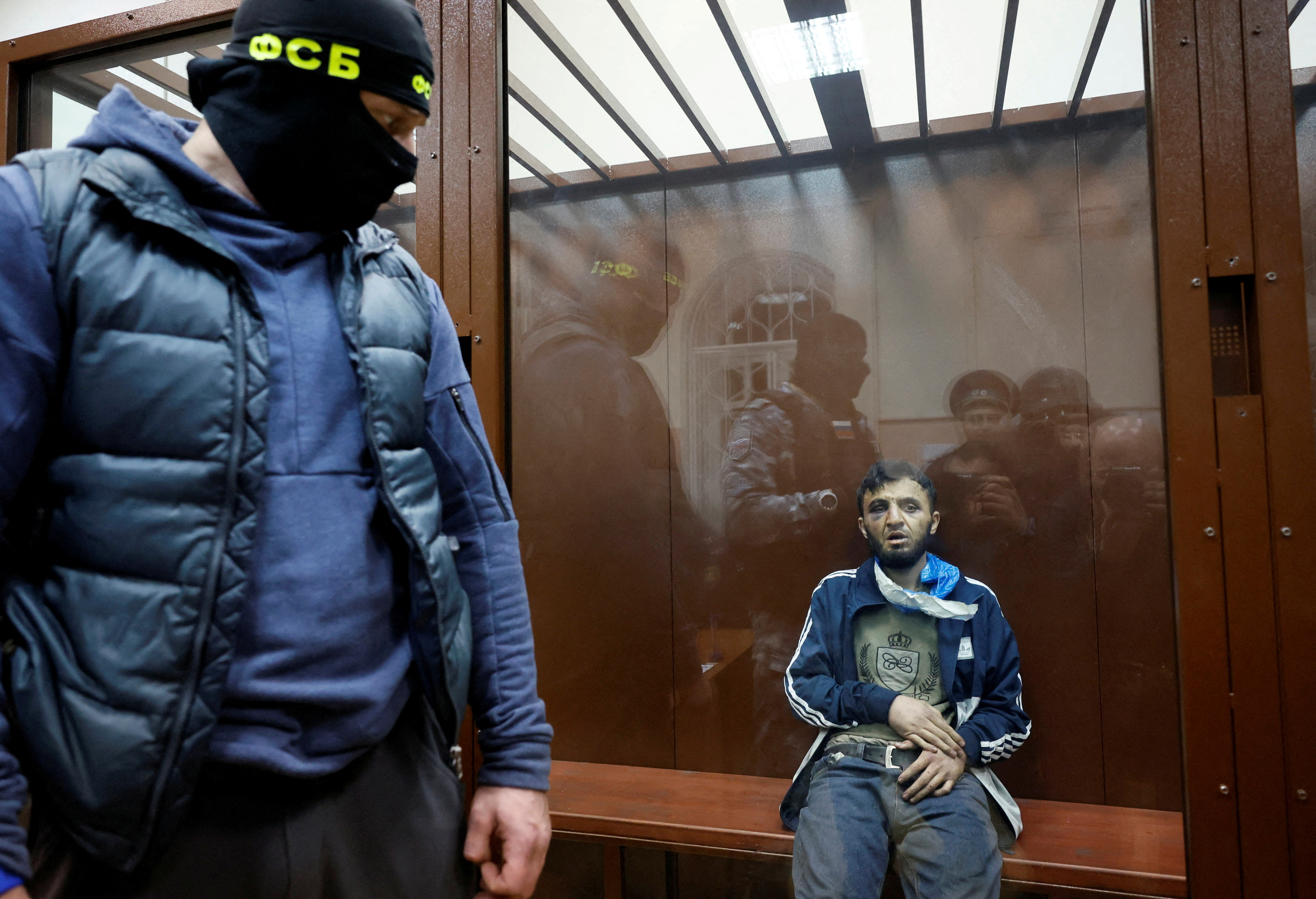 Suspects in the Crocus City Hall shooting are brought to Basmanny court in Moscow