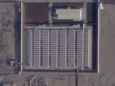 A satellite image shows the Uzbek camp just across the border from Afghanistan