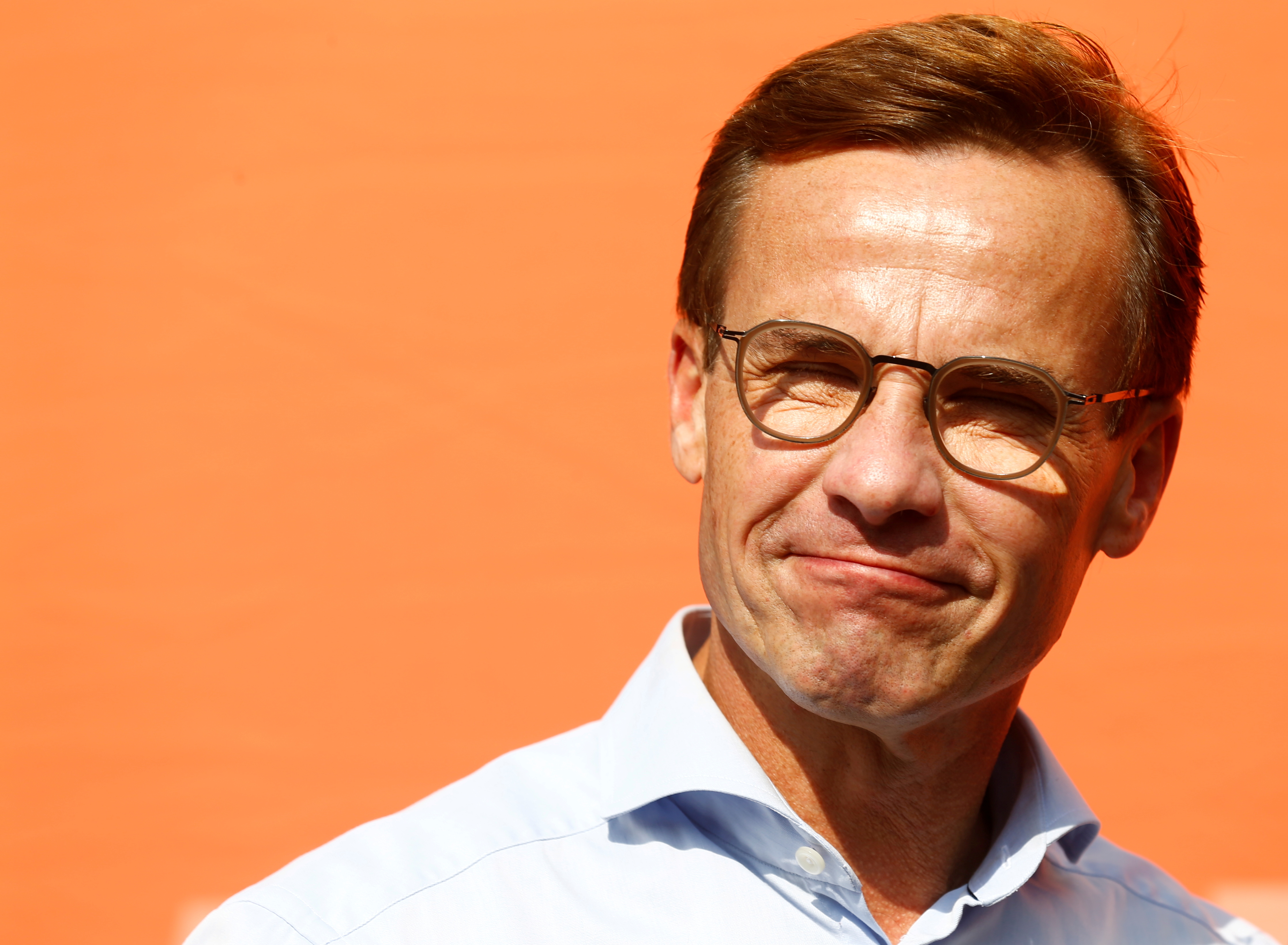 Sweden's Moderate Party leader Ulf Kristersson during the election campaign in Stockholm