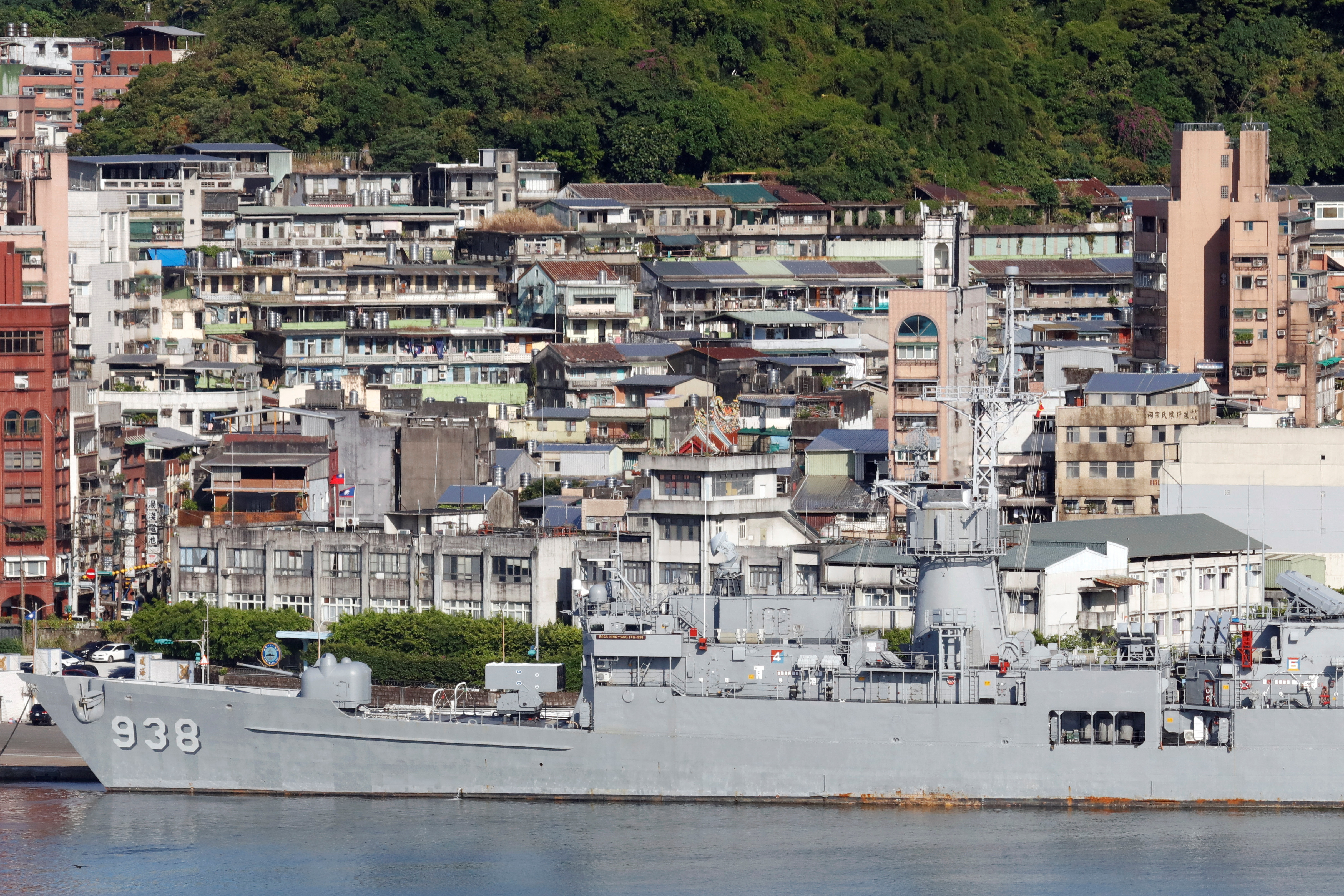 Taiwan Navy ship in Keelung