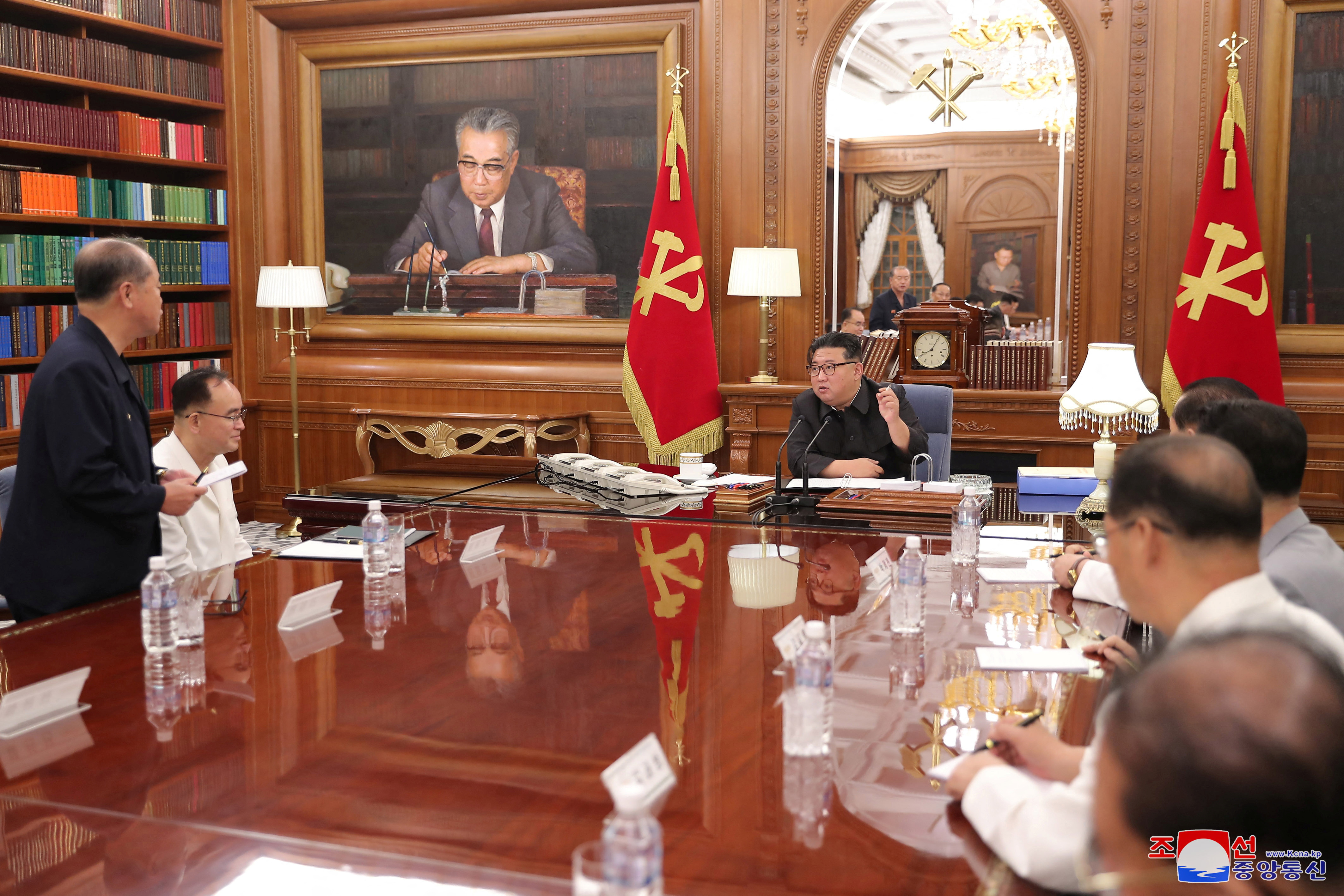 North Korean leader Kim Jong Un presides over the enlarged meeting of the Secretariat of the Central Committee of the Workers' Party of Korea in Pyongyang