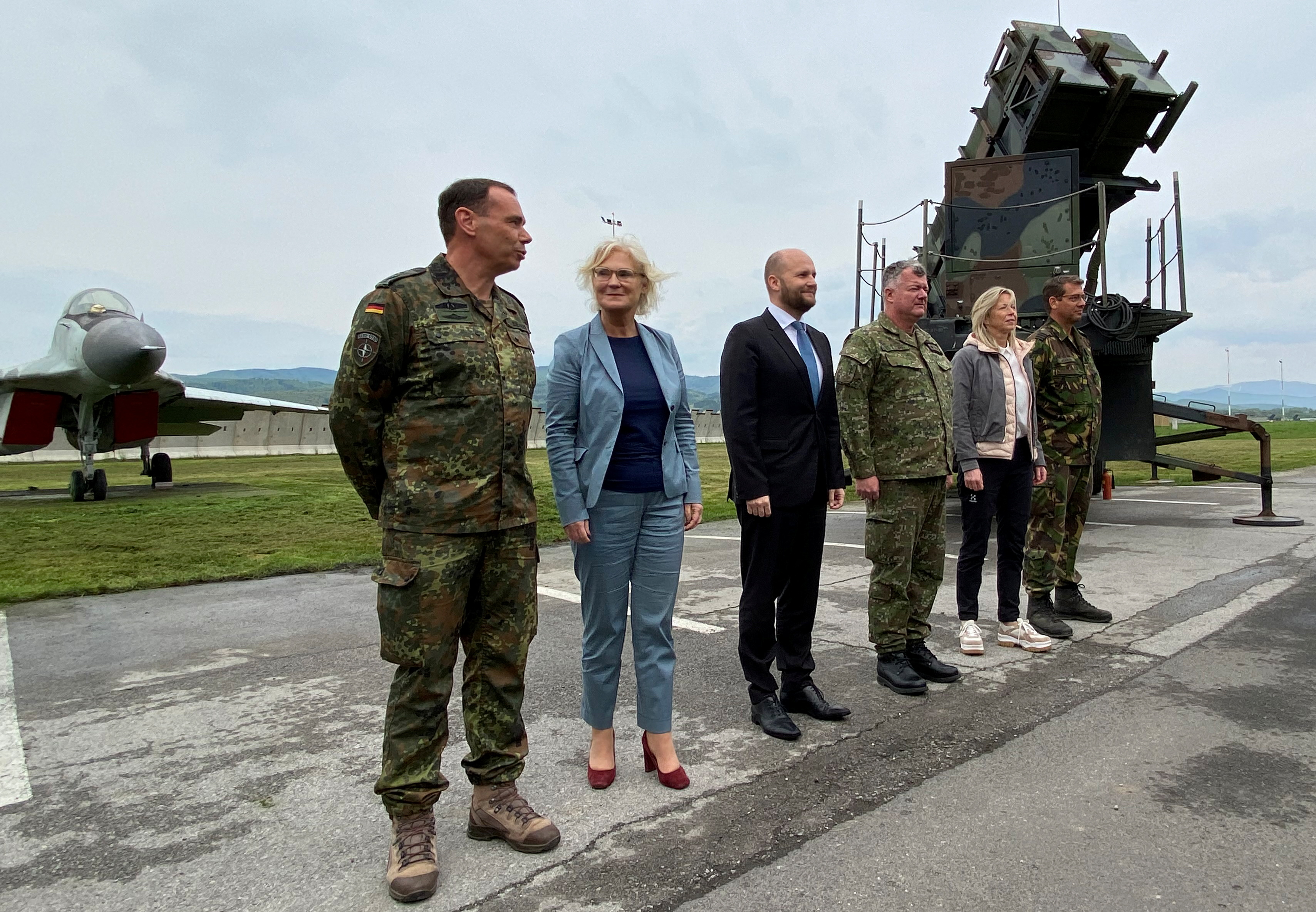 German Defence Minister Christine Lambrecht visits Sliac air base in Slovakia