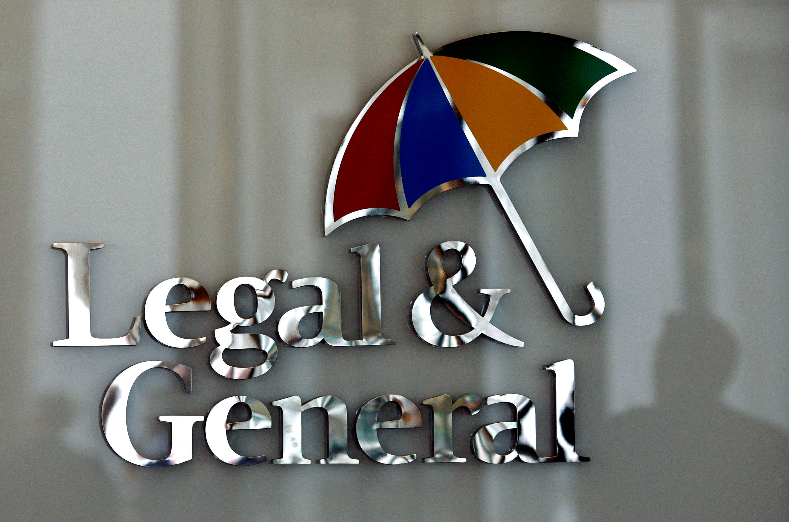 The logo of Legal & General insurance company is seen at their office in central London