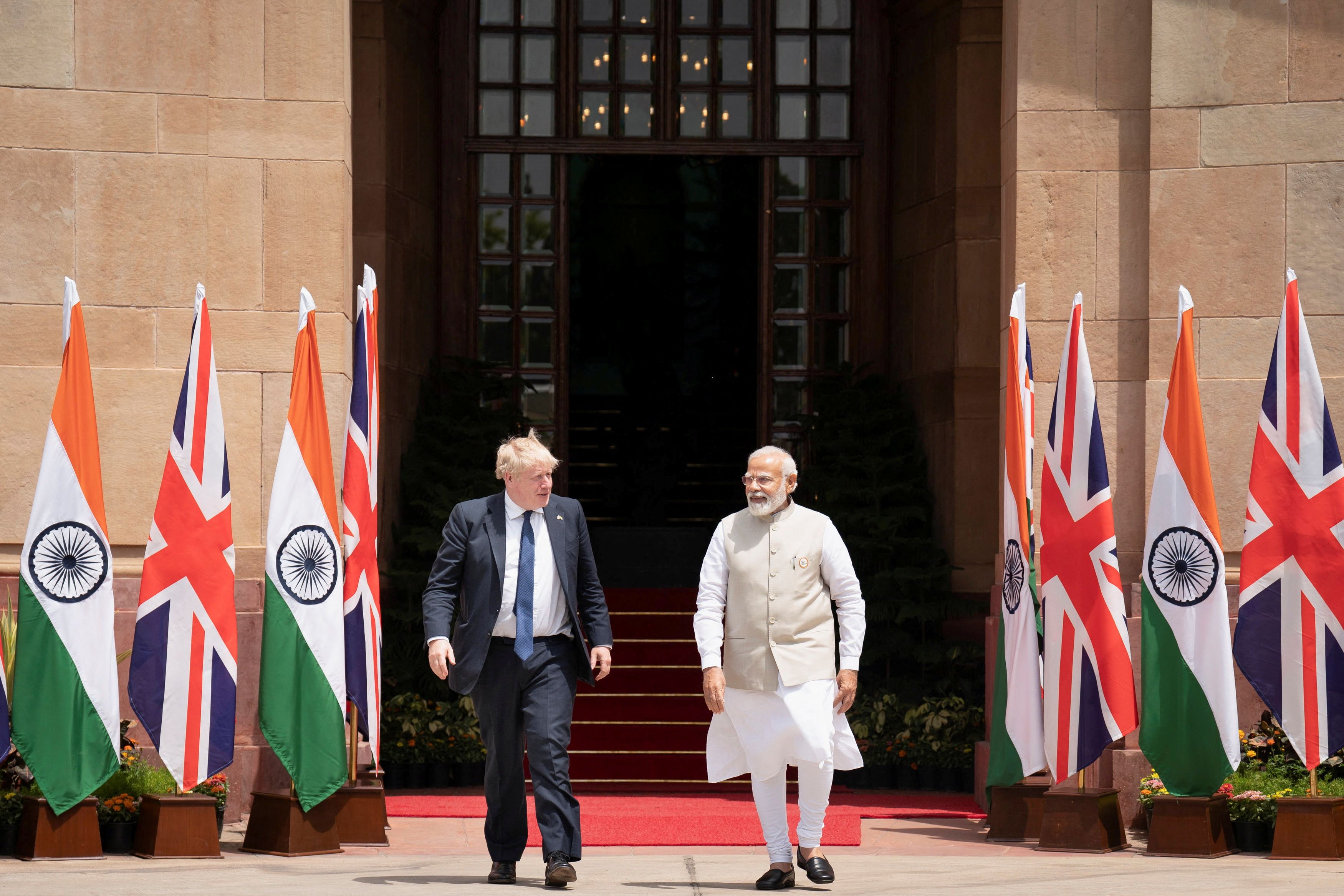 British Prime Minister Boris Johnson visits India
