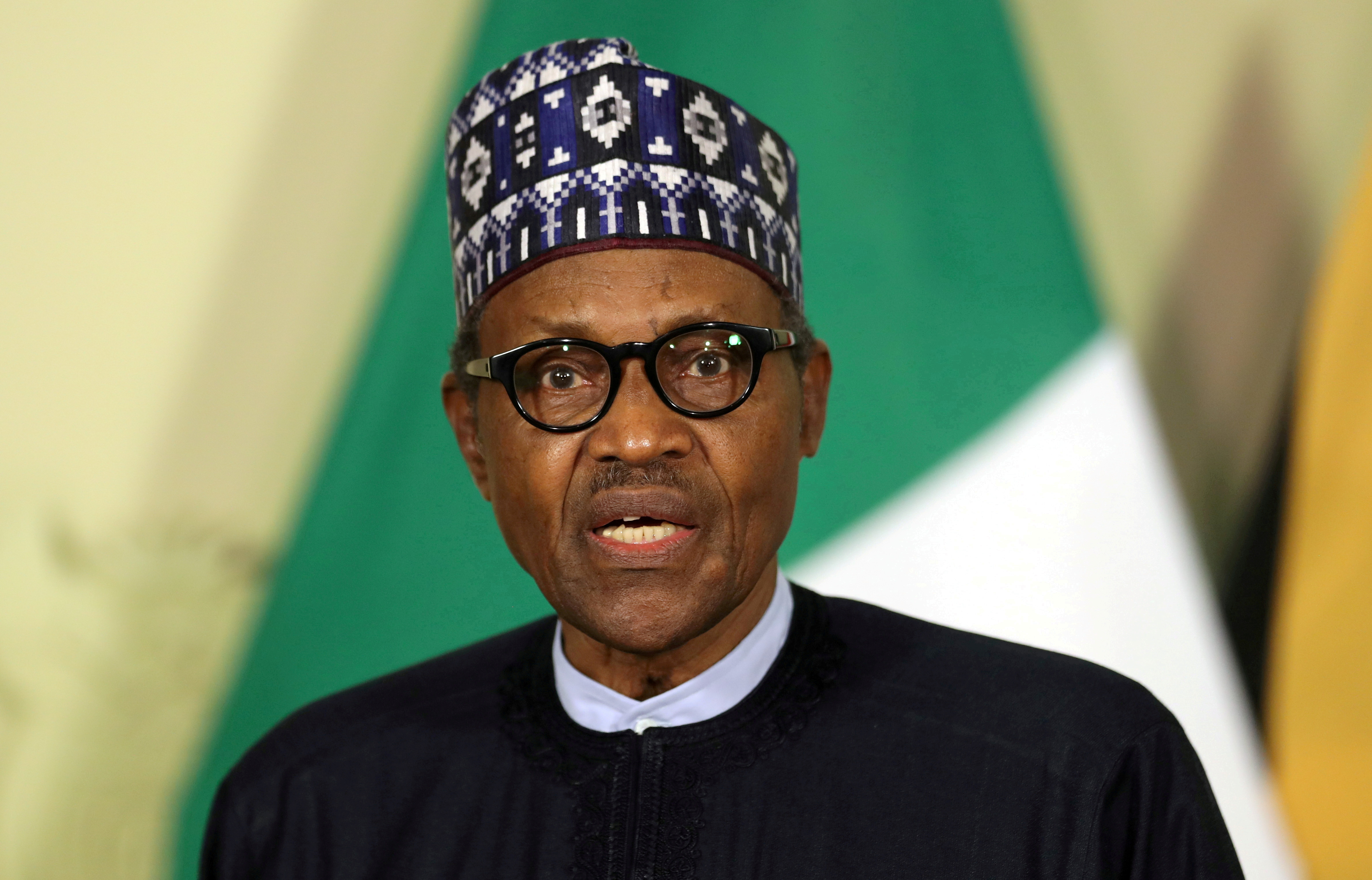 Nigerian President Buhari meets with his South African counterpart in Pretoria