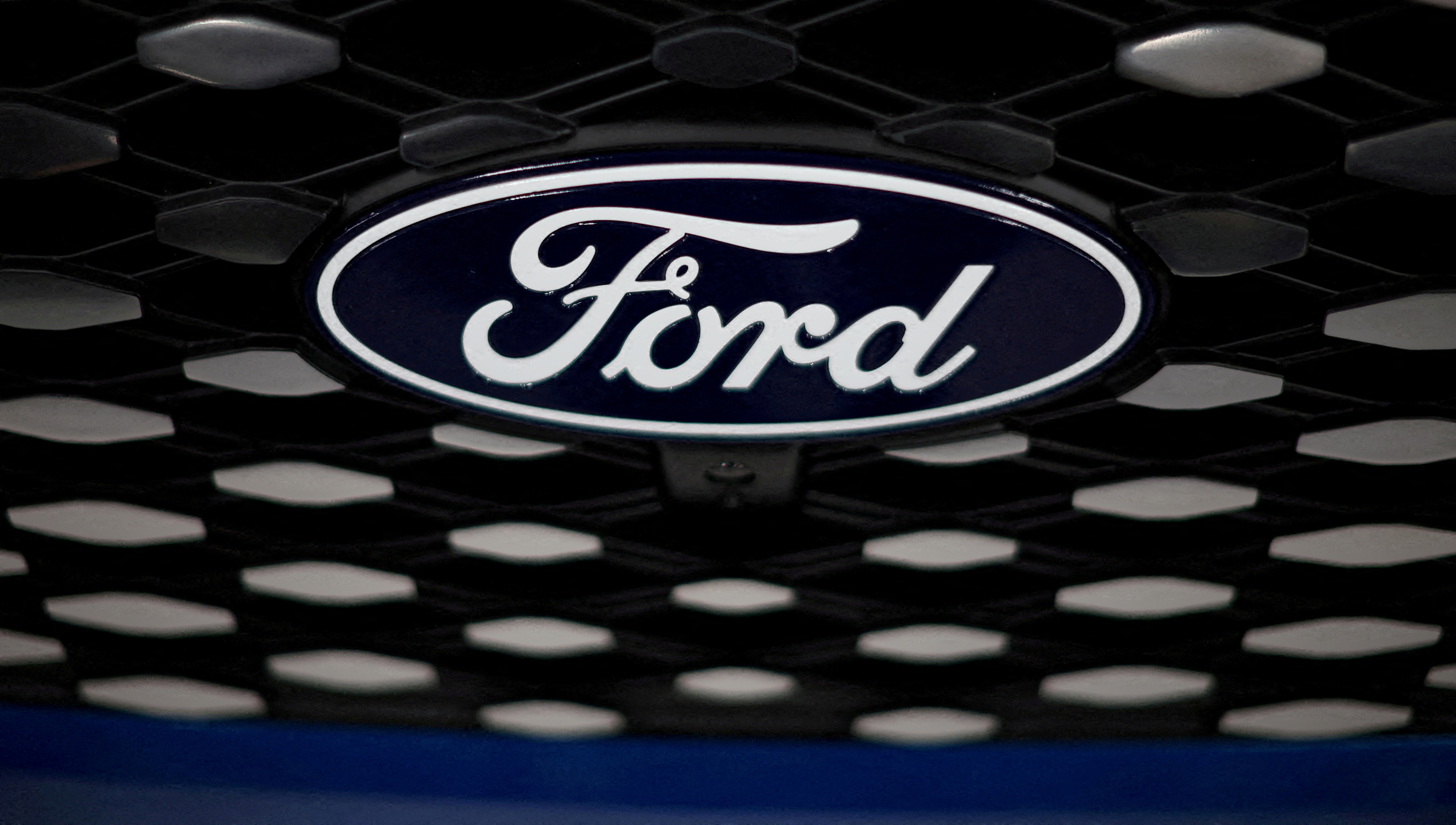 The logo of Ford Motor Co.