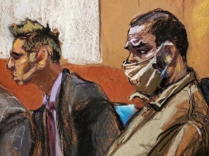 R Kelly appears during a court hearing