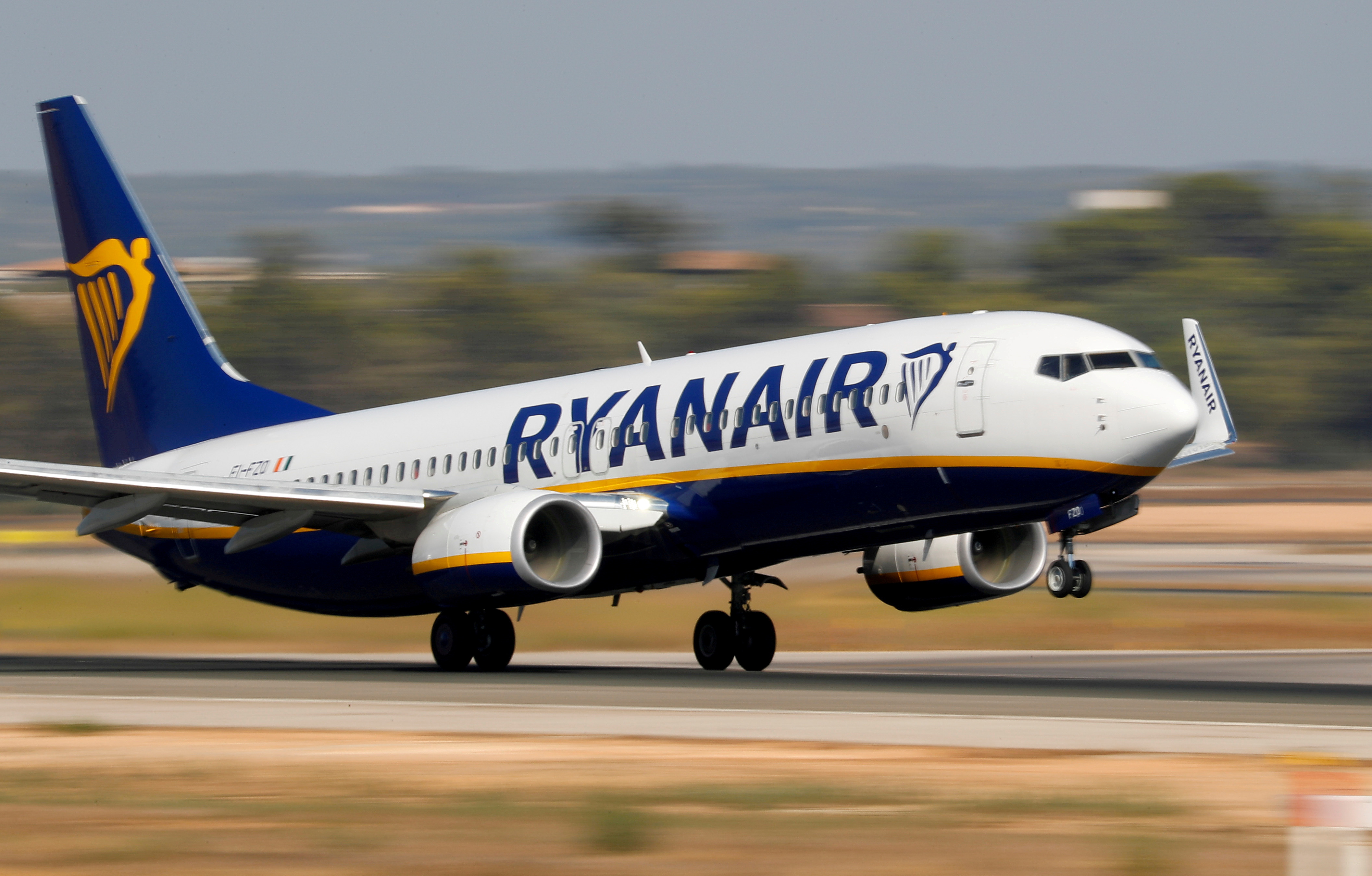 A Ryanair Boeing 737-800 airplane takes off from the airport in Palma de Mallorca, Spain, July 29, 2018.  REUTERS/Paul Hanna/File Photo