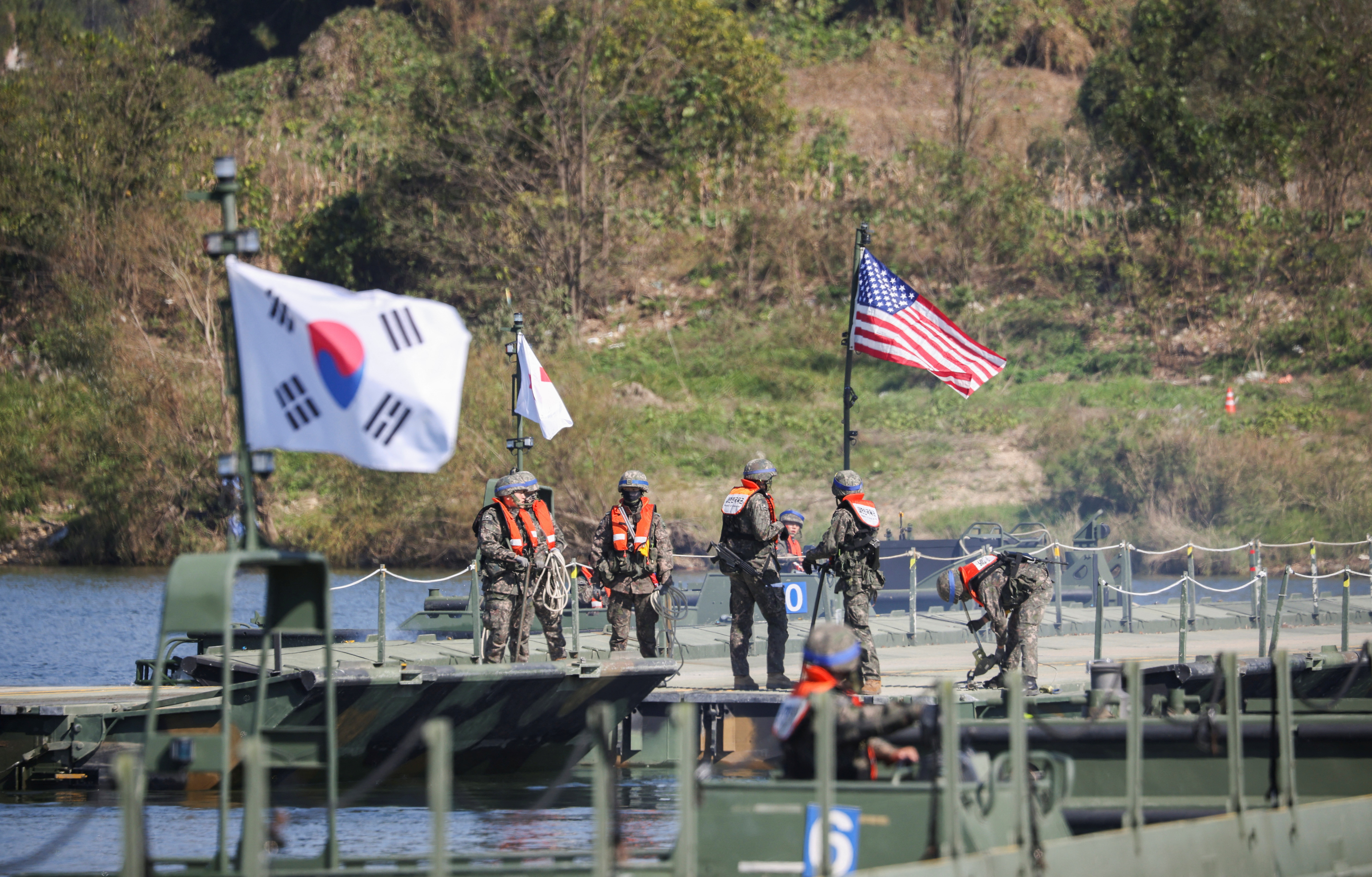 South Korean and U.S. troops conduct joint river-crossing exercise, in Yeoju
