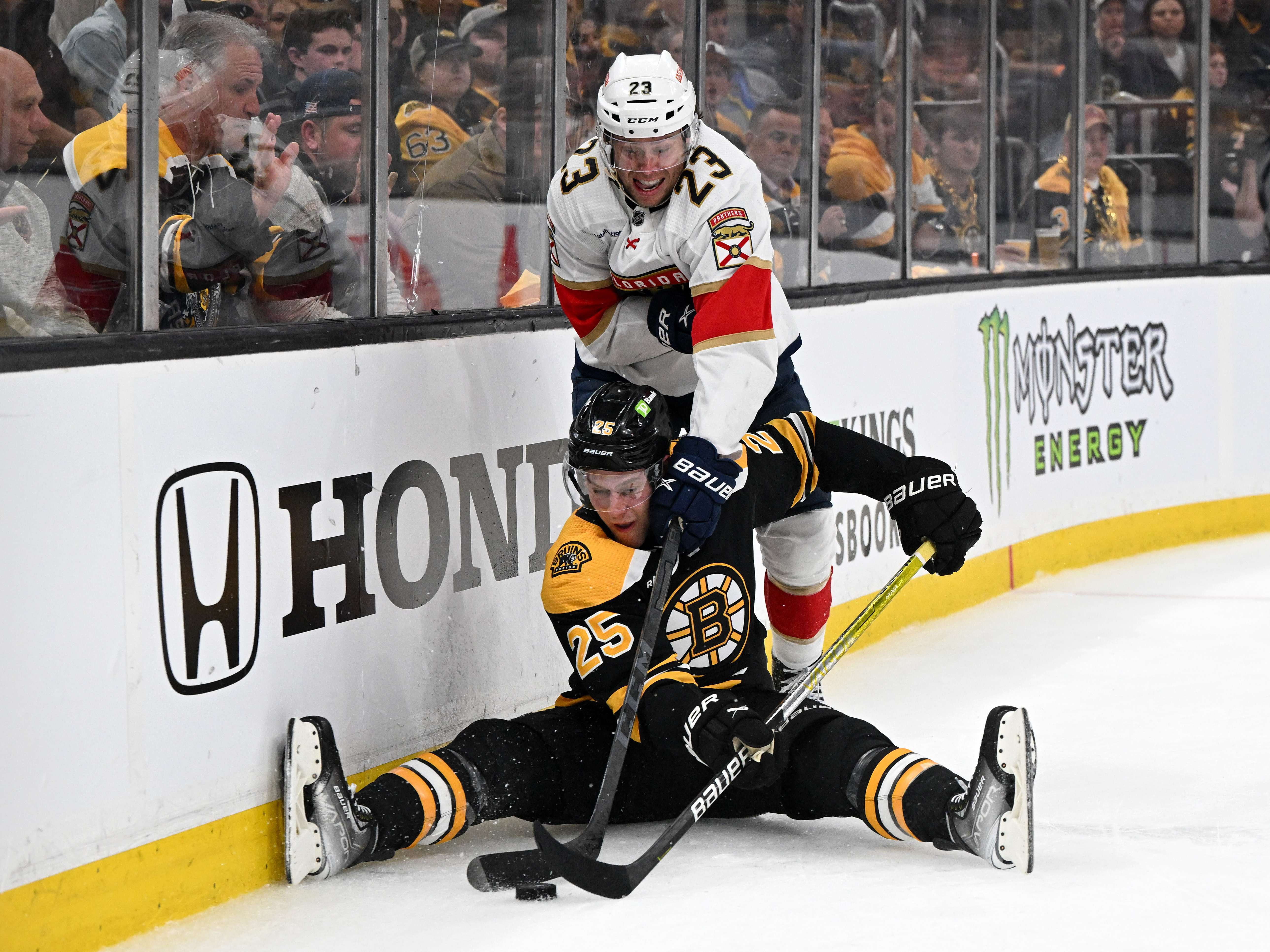 Brad Marchand hits 50th playoff goal milestone as Bruins top Panthers for  Game 1 win