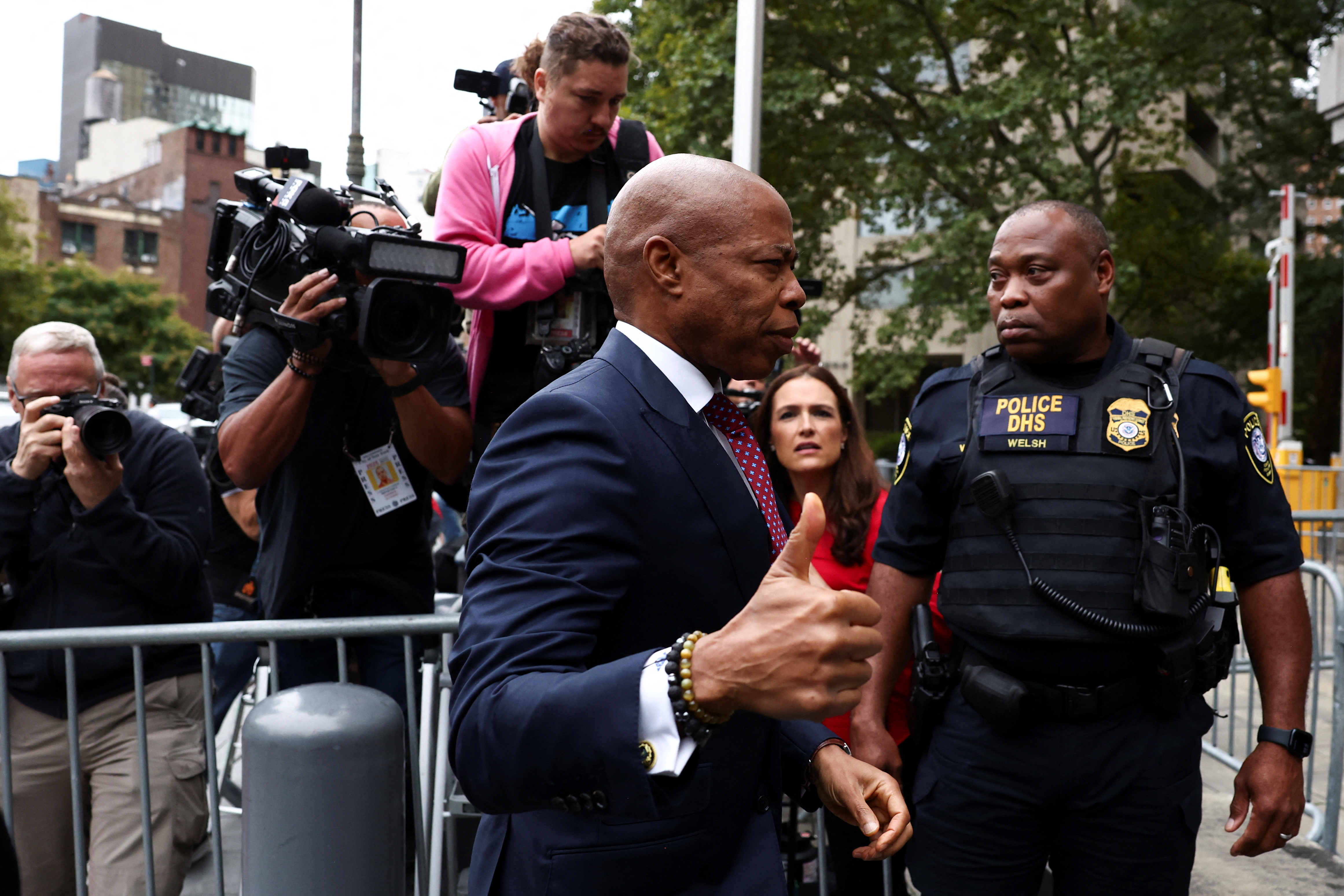 New York City Mayor Eric Adams arrives at federal court in New York City