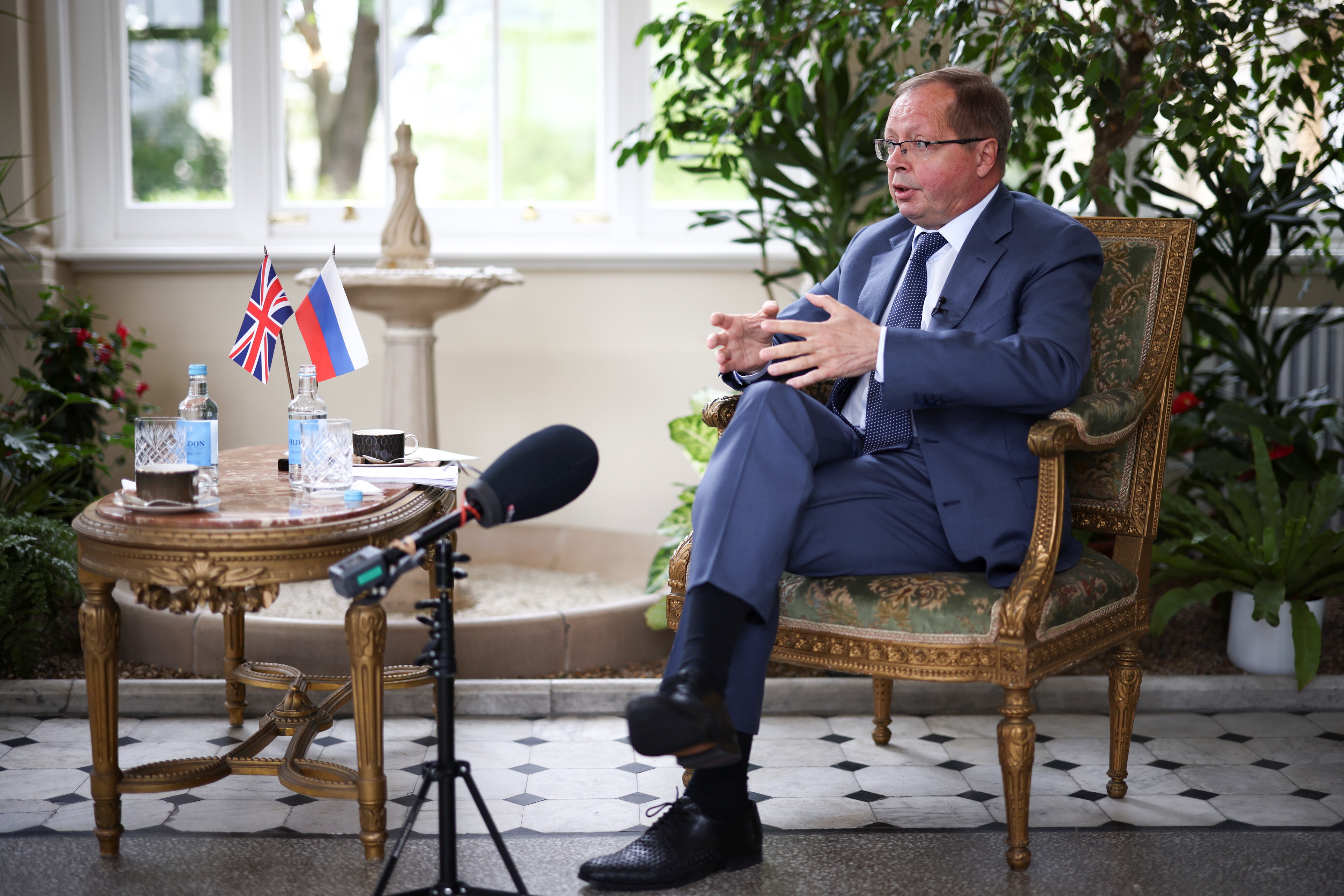 Ambassador of Russia to the United Kingdom Andrei Kelin attends an interview with Reuters in London