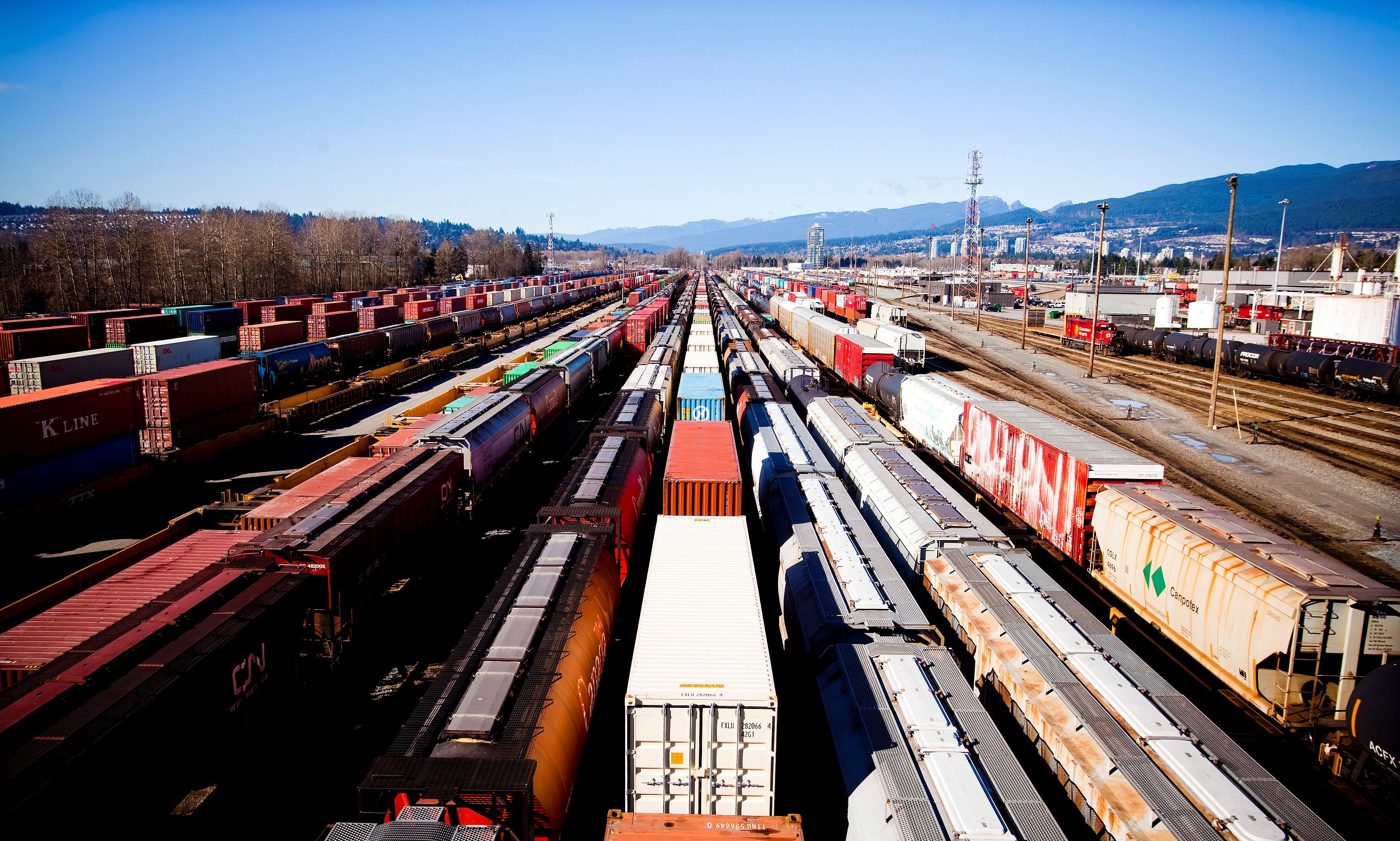 The Canadian Pacific railyard is pictured in Port Coquitlam.