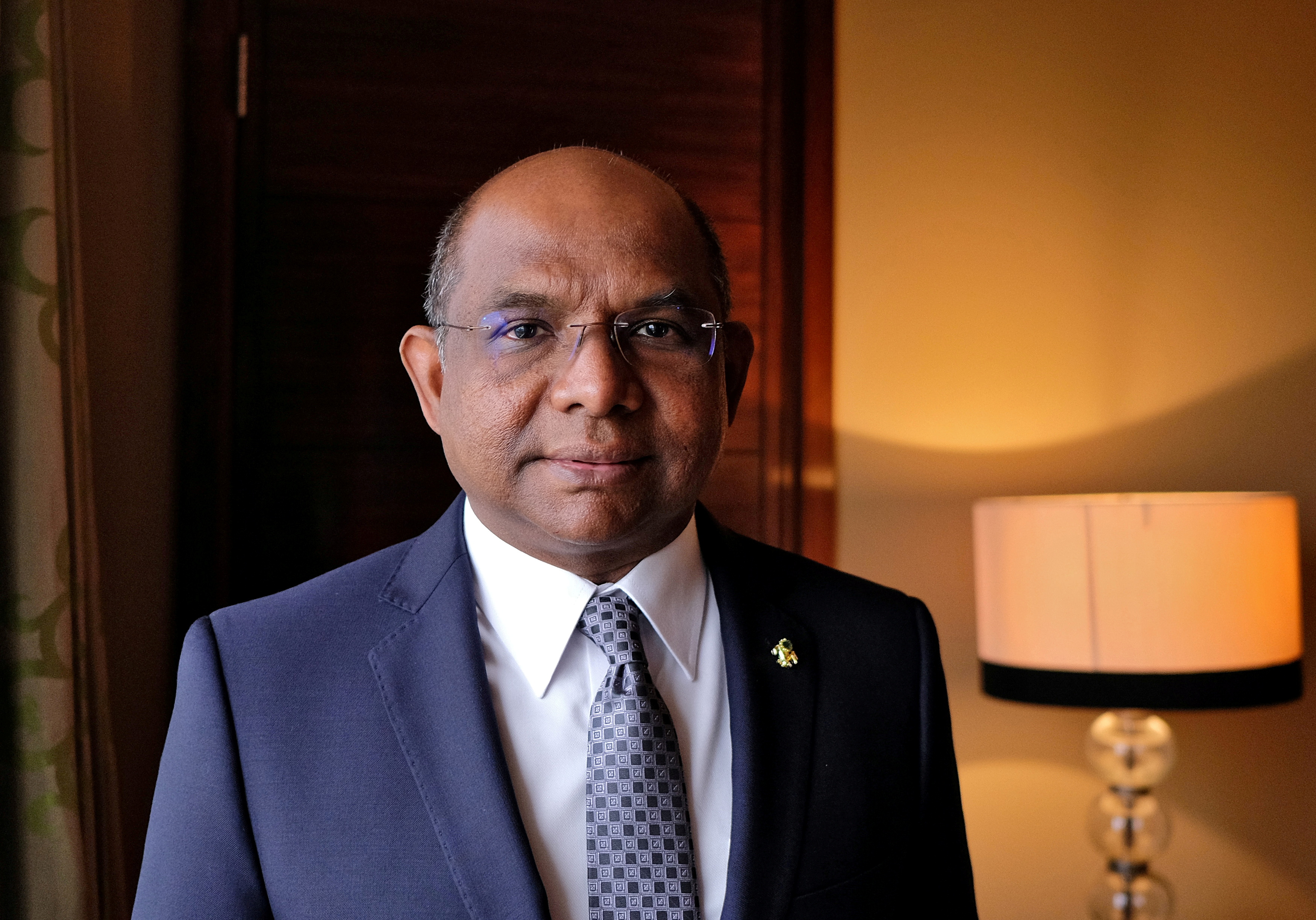 Maldives' Foreign Minister Abdulla Shahid poses after an interview with Reuters in New Delhi, India, January 16, 2020. REUTERS/Alasdair Pal
