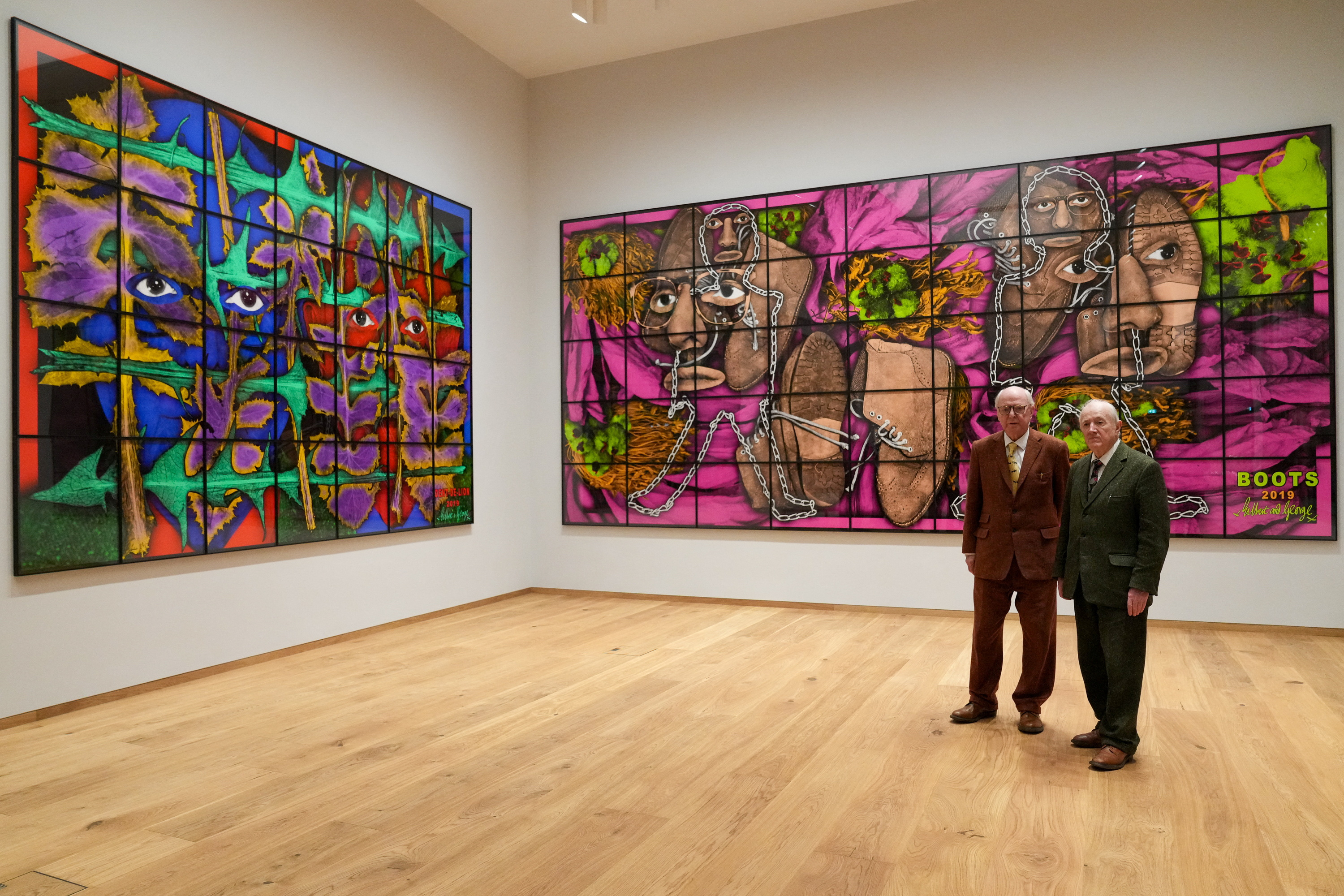 Art duo Gilbert & George debut 'The Gilbert & George Centre' a permanent home for their artworks in East London.