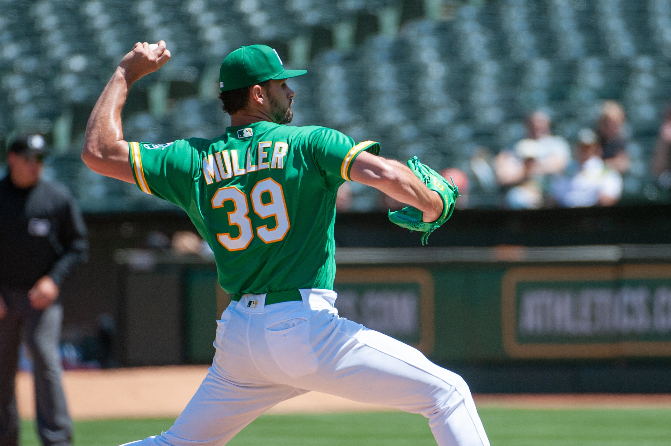 Kyle Muller of the Oakland Athletics heads to the field before the News  Photo - Getty Images