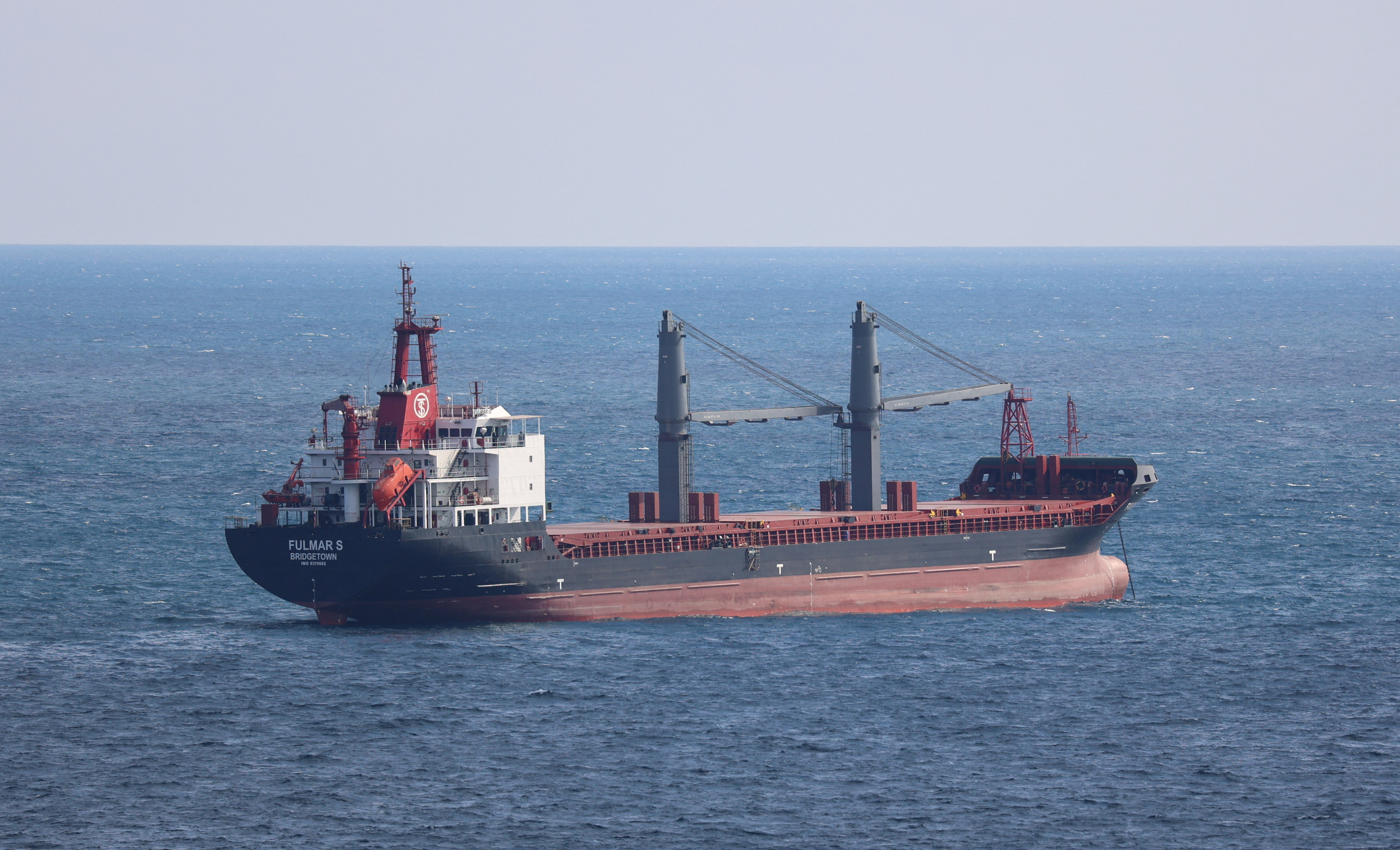 Barbados-flagged general cargo ship Fulmar S is pictured in the Black Sea, north of Istanbul's Bosphorus Strait