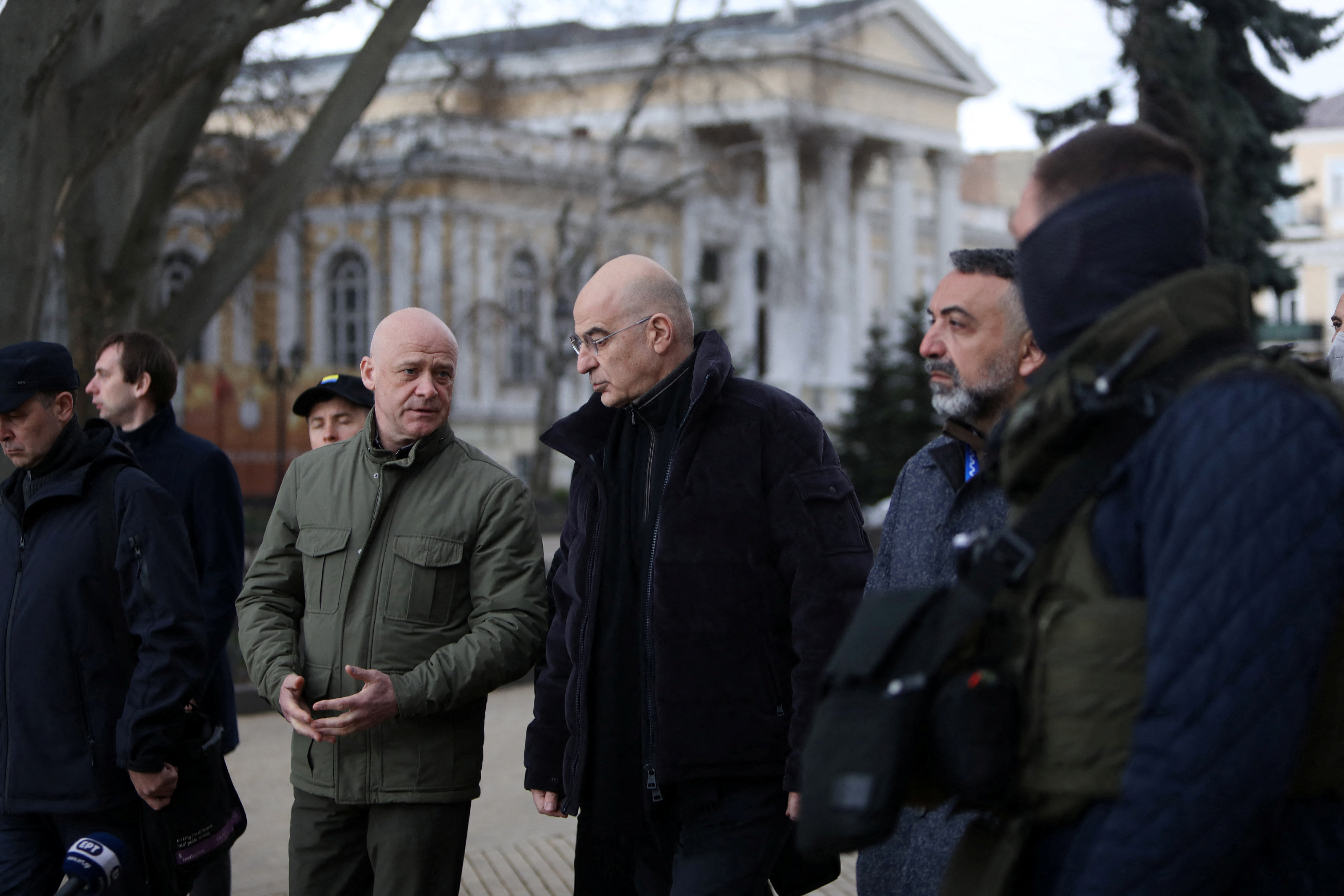 Greek Foreign Minister Dendias visits Odesa