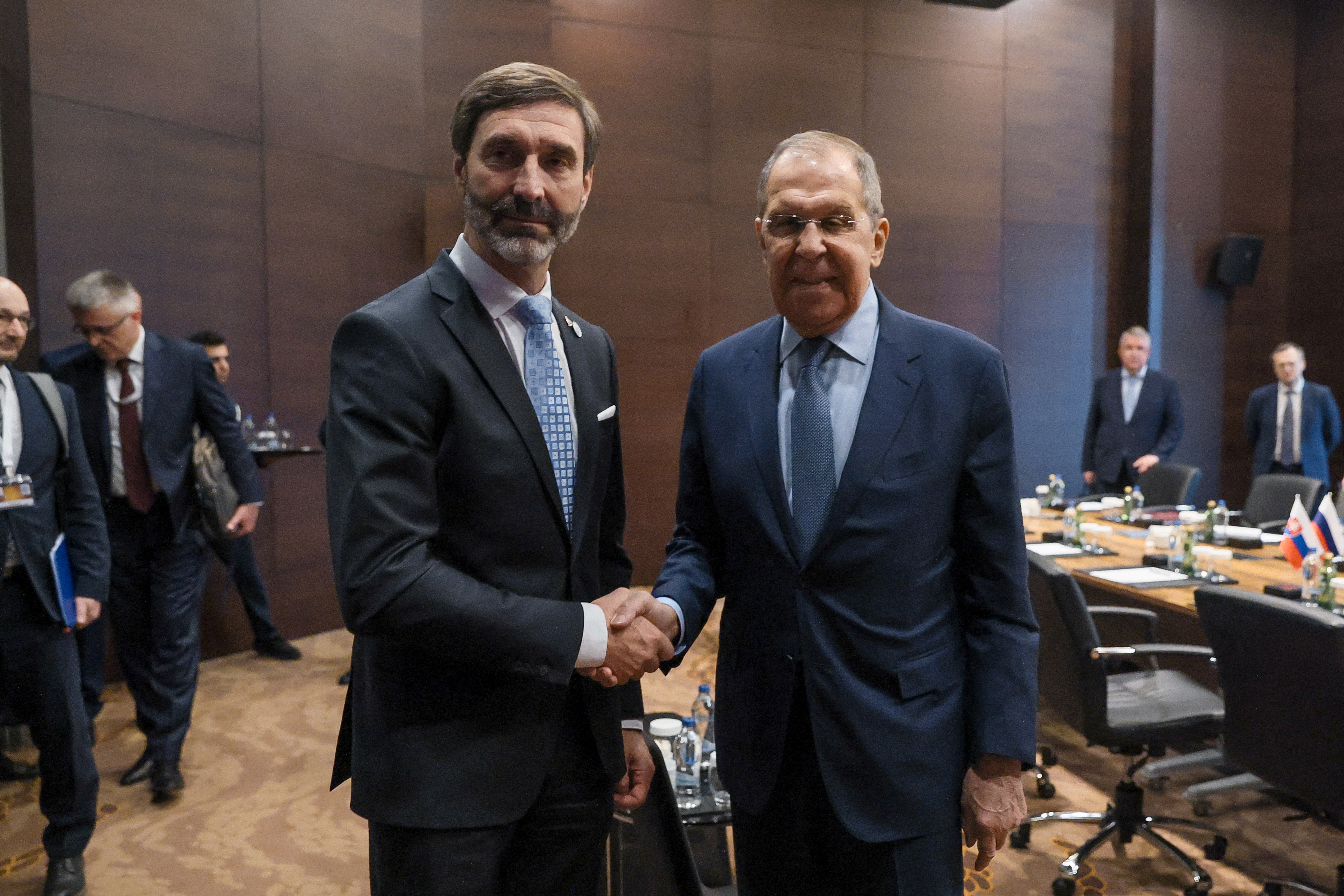 Russia's Foreign Minister Lavrov meets Slovakia's Foreign Minister Blanar in Antalya