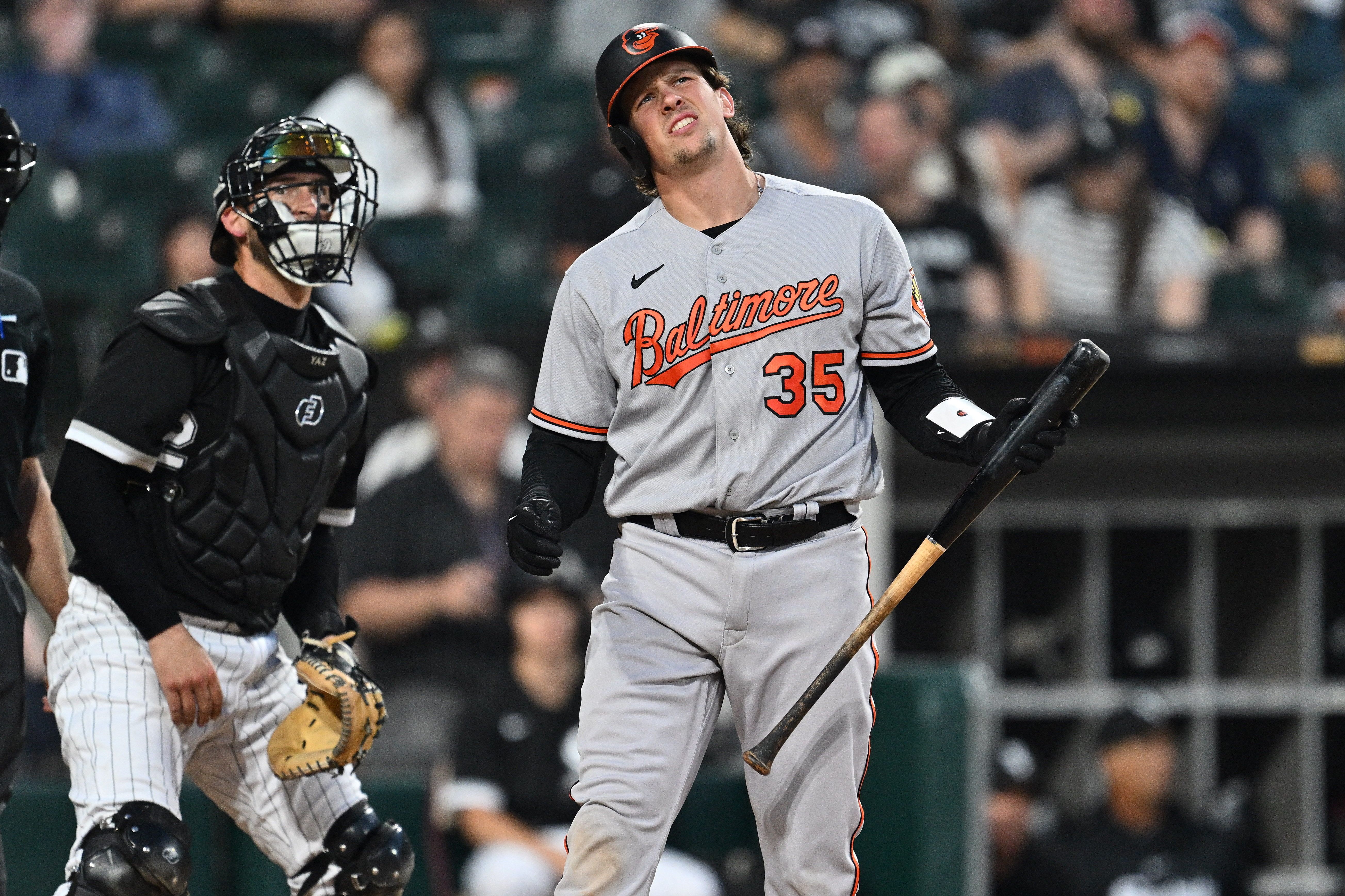 Orioles' Adley Rutschman, baseball's top prospect, shut down 2-3 weeks with  triceps injury 