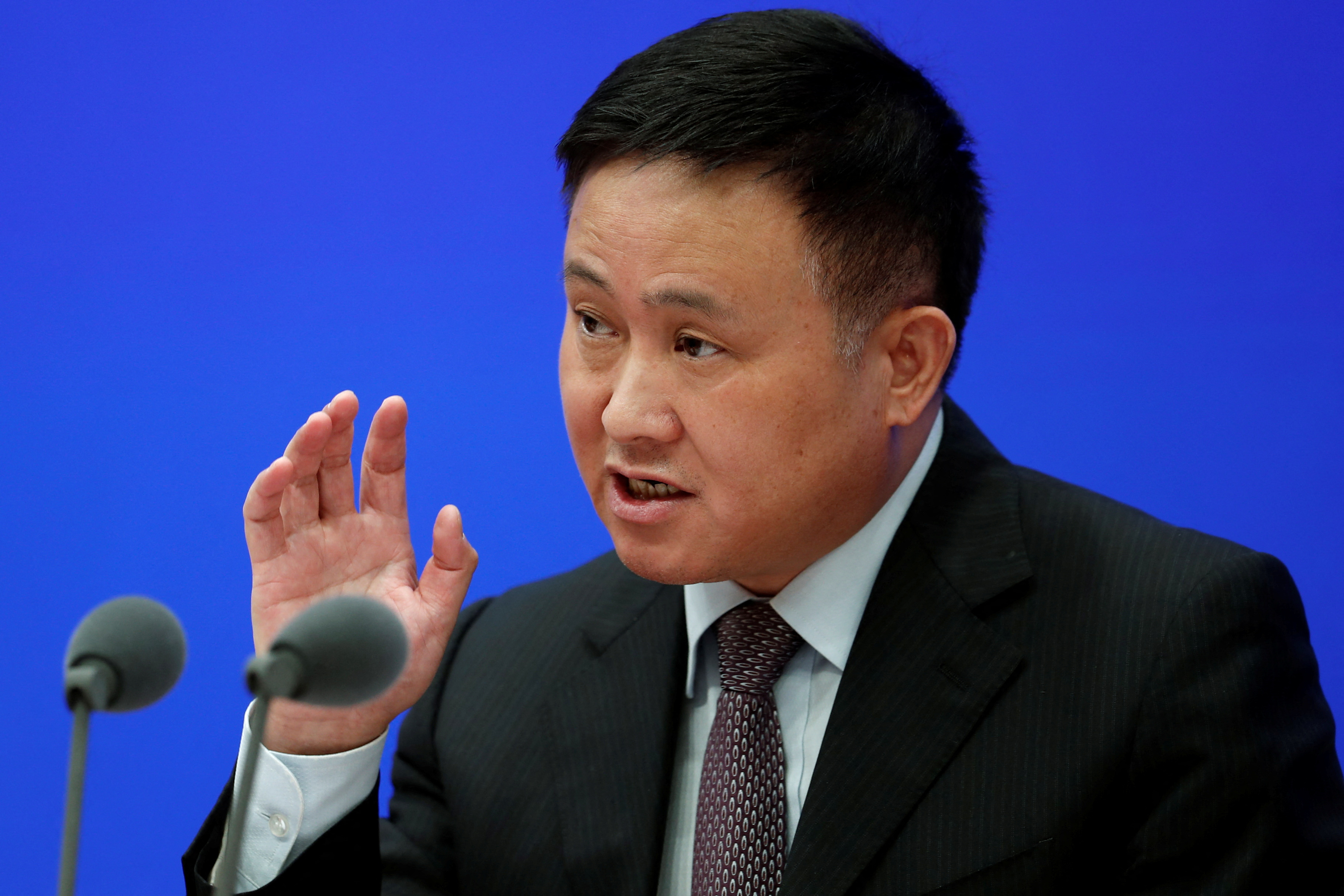 People's Bank of China Vice Governor Ban Gongsheng attends a press conference in Beijing
