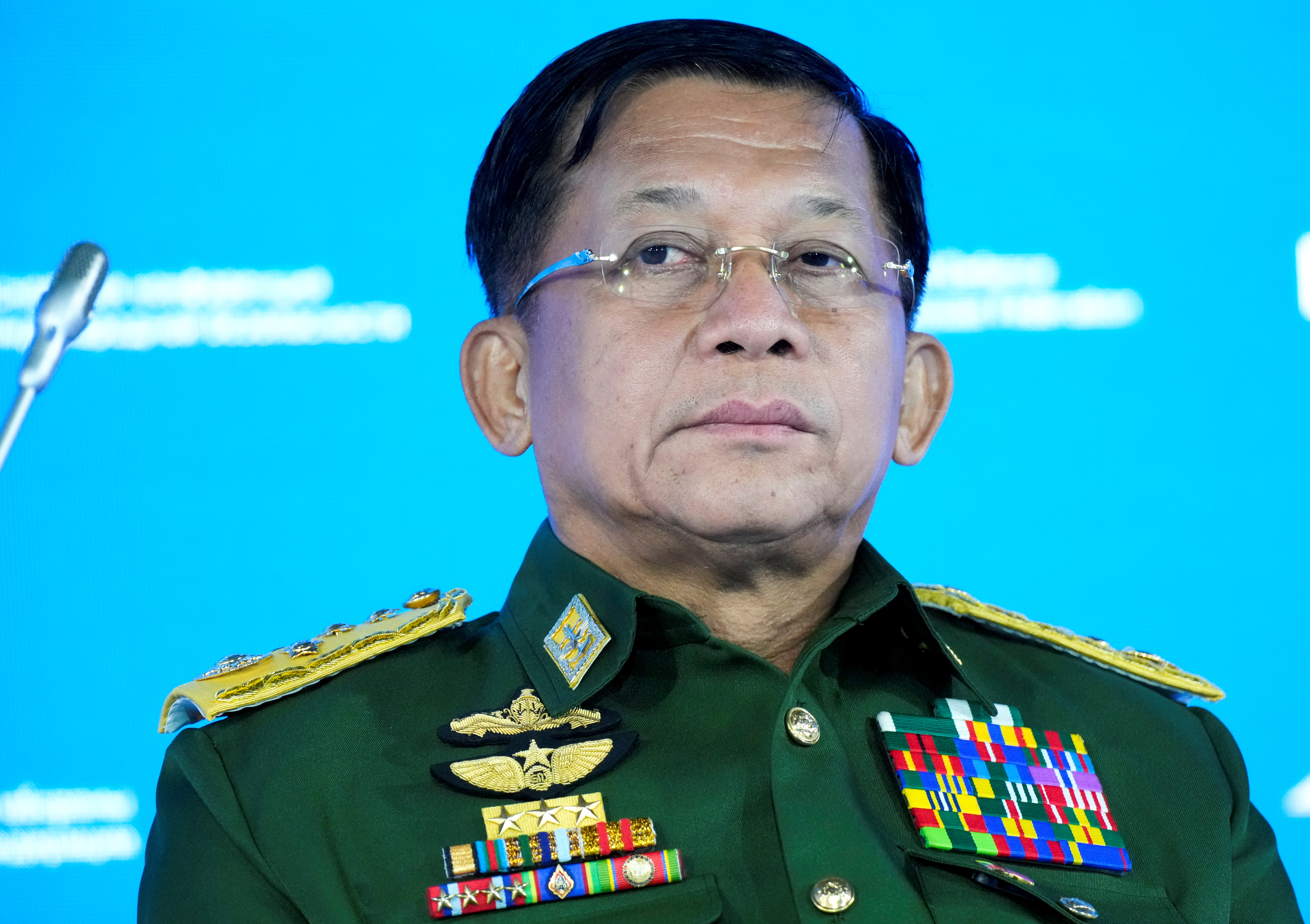 Commander-in-Chief of Myanmar's armed forces, Senior General Min Aung Hlaing attends the IX Moscow conference on international security in Moscow