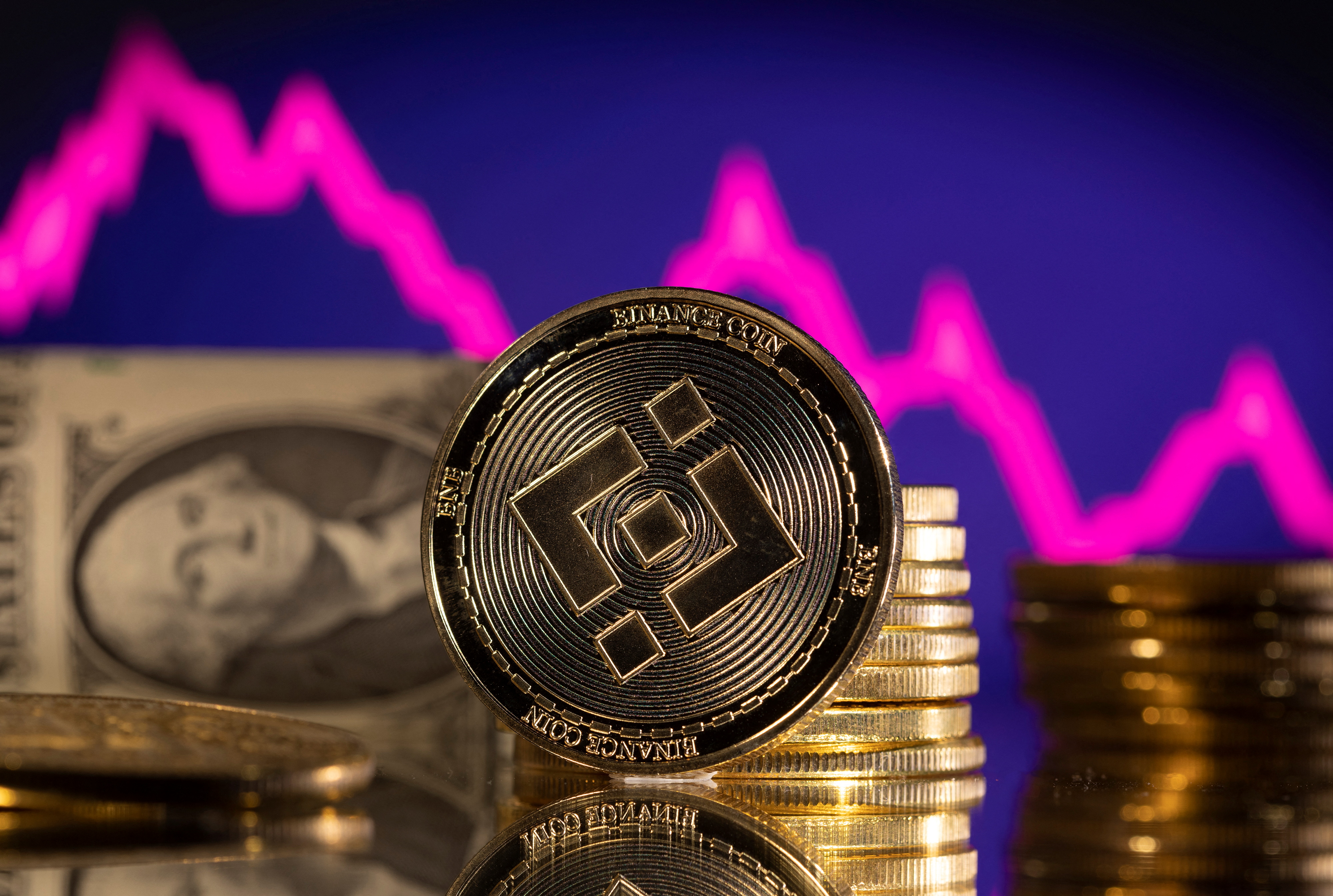 FILE PHOTO - Illustration shows representations of cryptocurrency Binance Coin