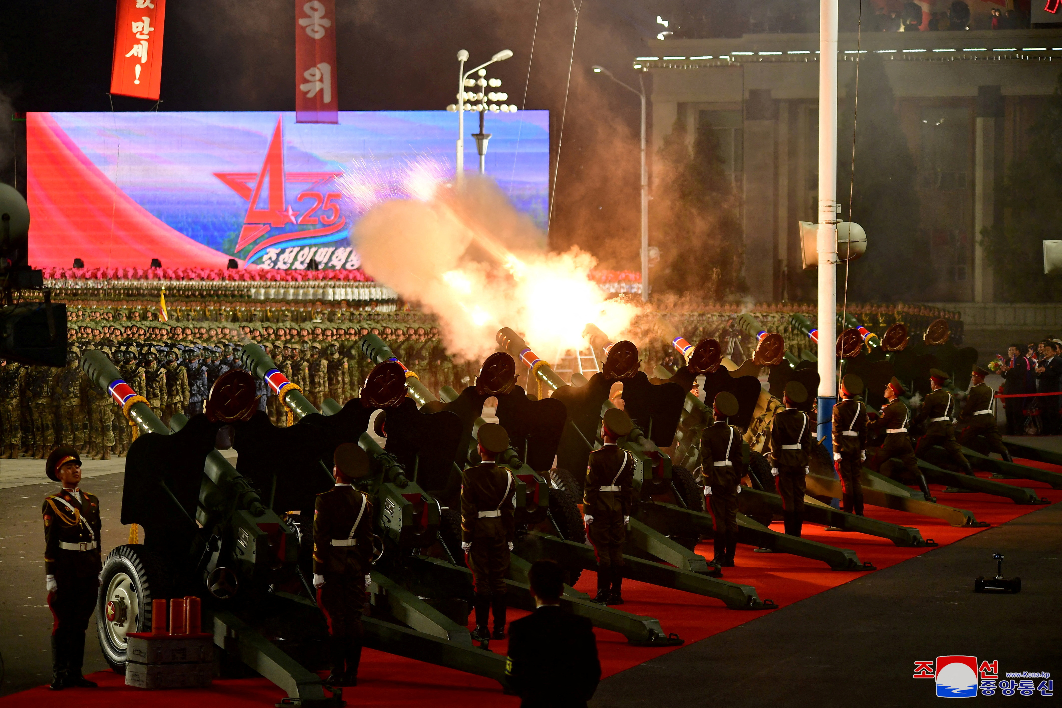North Korea displays ICBMs at parade, vows to boost nuclear arsenal