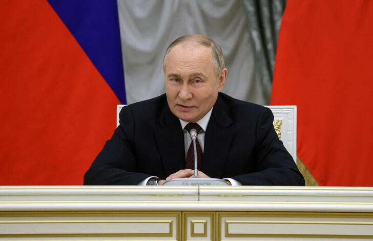 Russian President Putin chairs a meeting with members of the new government in Moscow