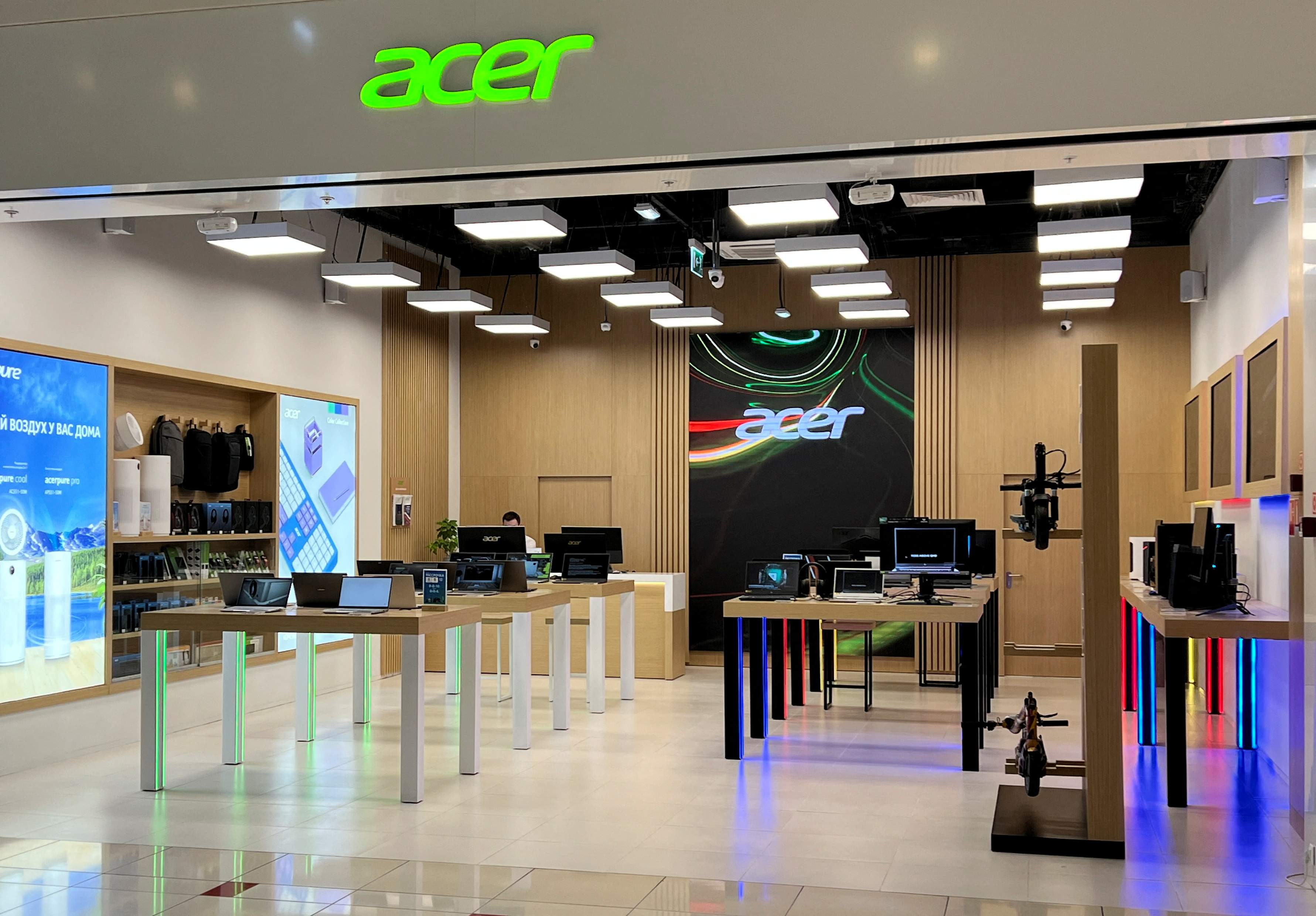 A view shows a store selling products of computer manufacturer Acer in Moscow