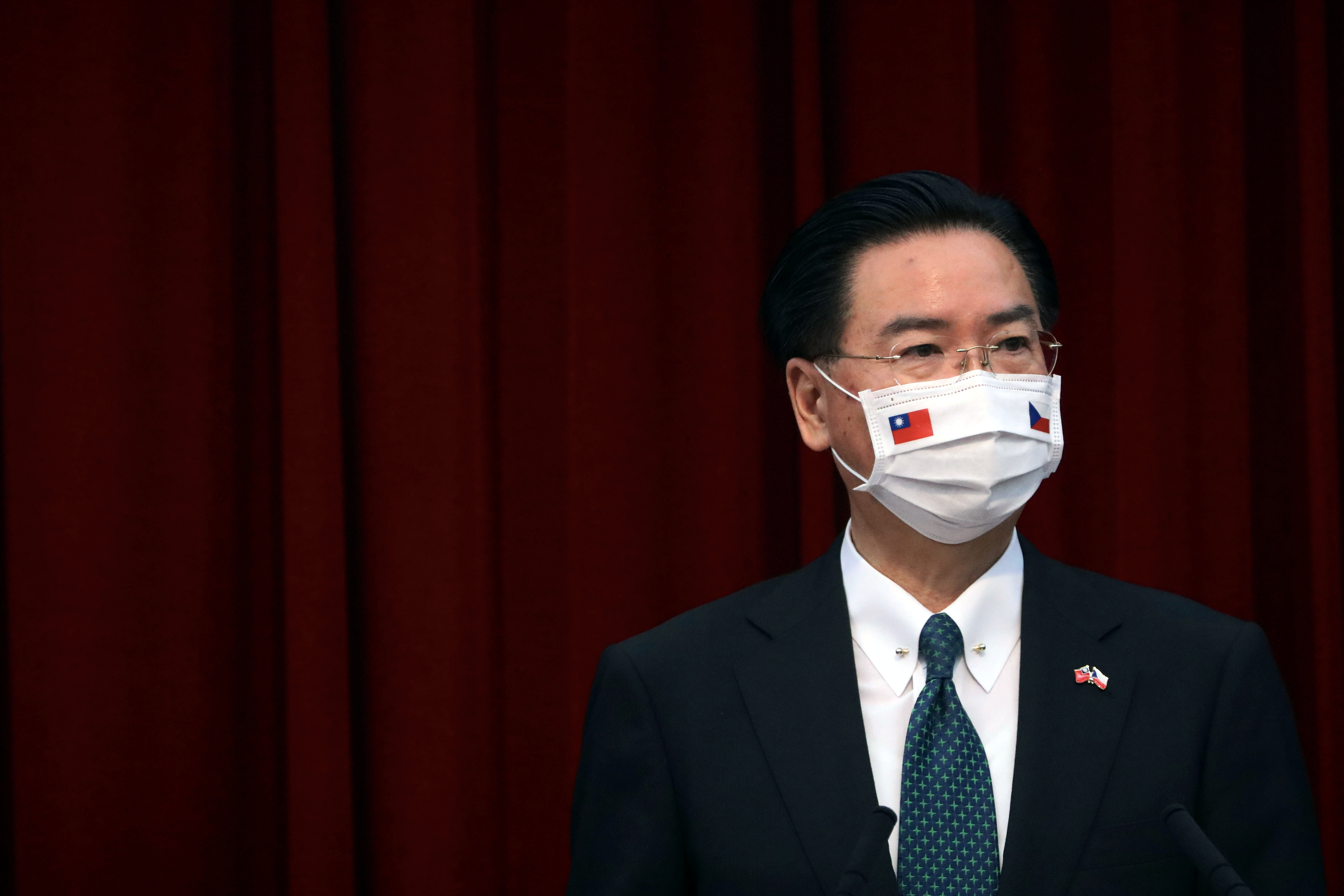 Taiwan's Foreign Minister Joseph Wu speaks at a news conference in Taipei,