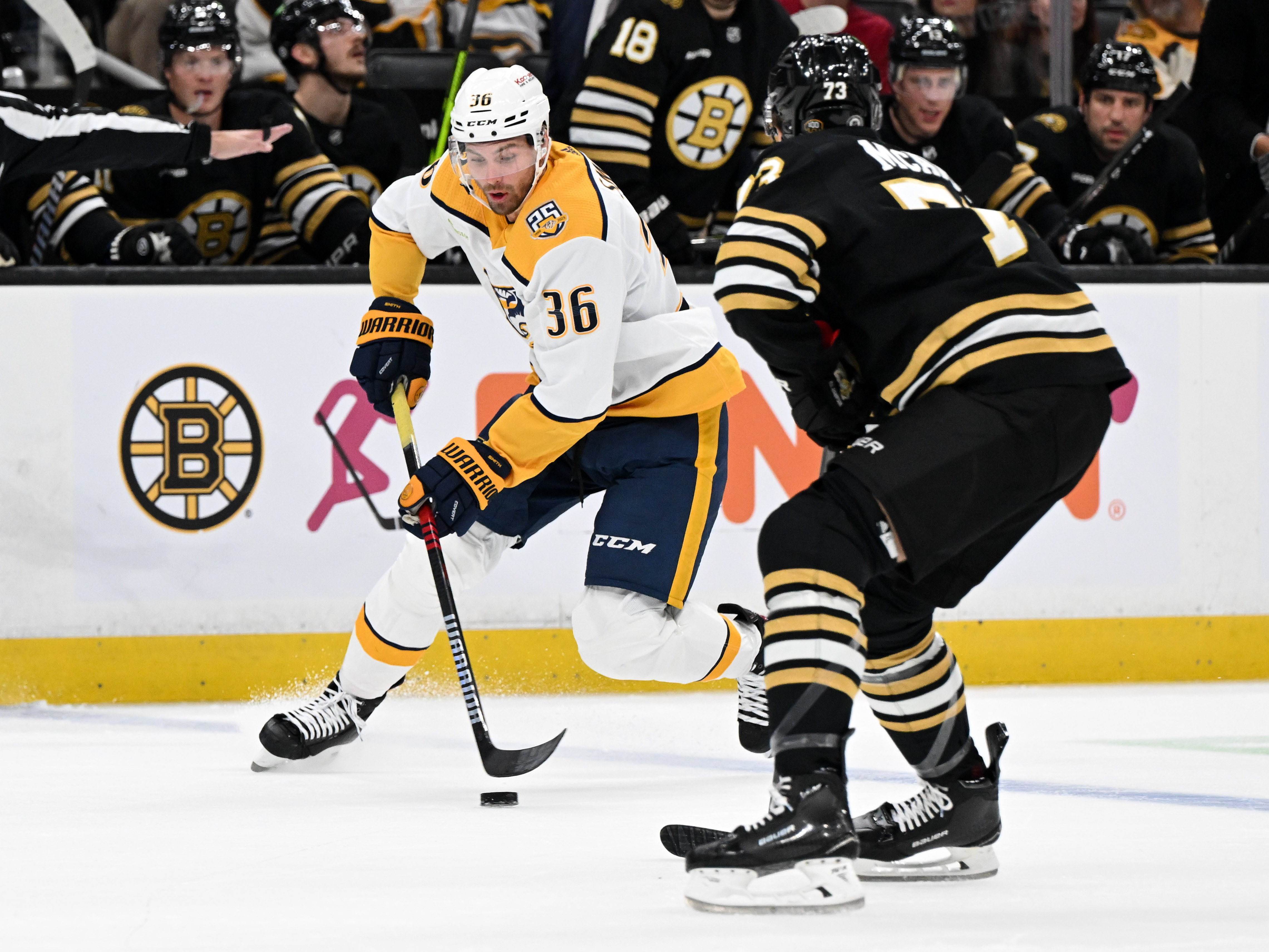 James van Riemsdyk of the Boston Bruins skates against the Nashville  News Photo - Getty Images
