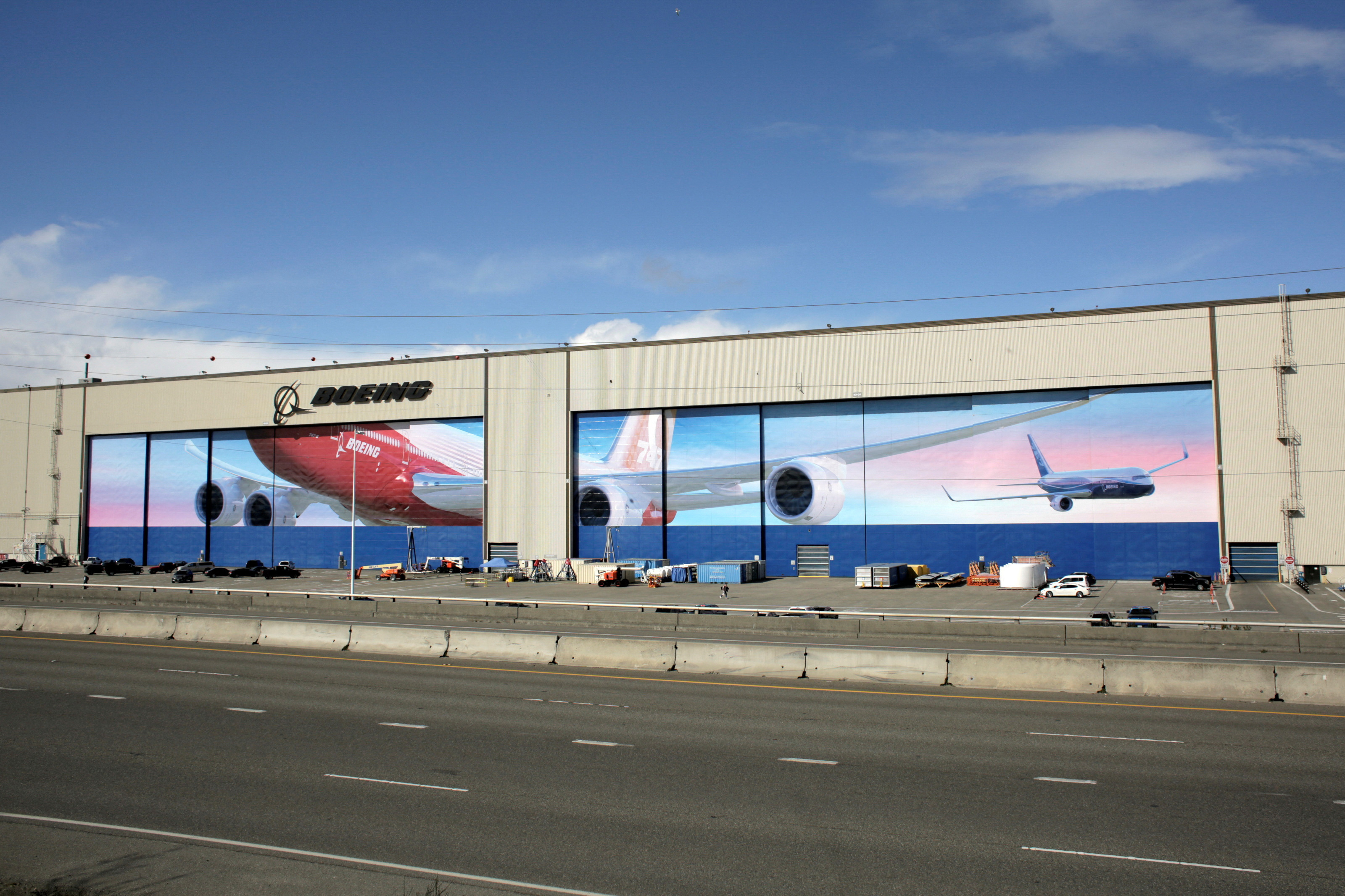Boeing factory in Everett, Washington