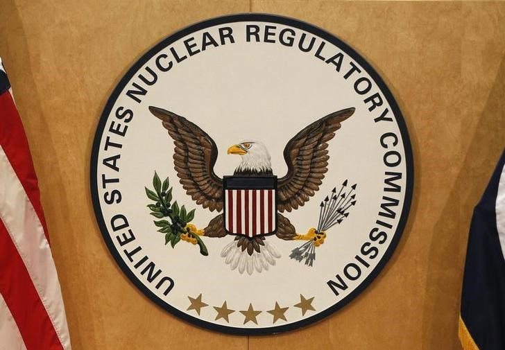 A U.S. Nuclear Regulatory Commission sign is pictured at the headquarters building in Rockville