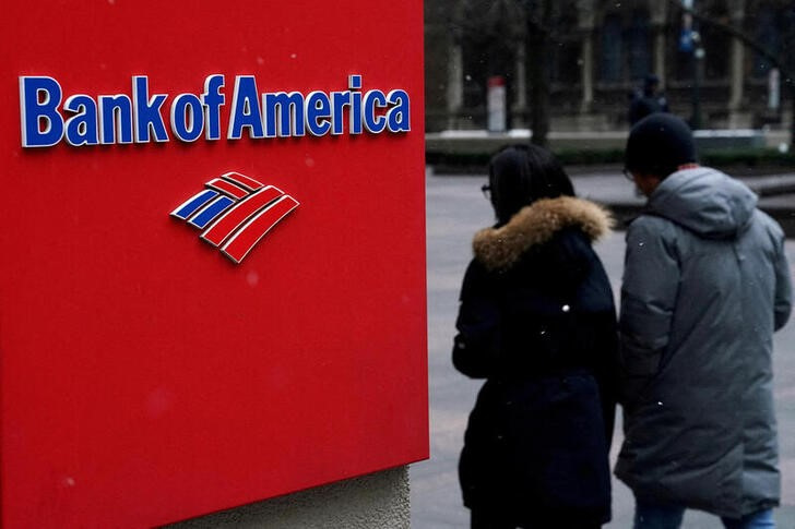 A Bank of America logo is pictured in the Manhattan borough of New York City, New York, U.S., January 30, 2019. REUTERS/Carlo Allegri/