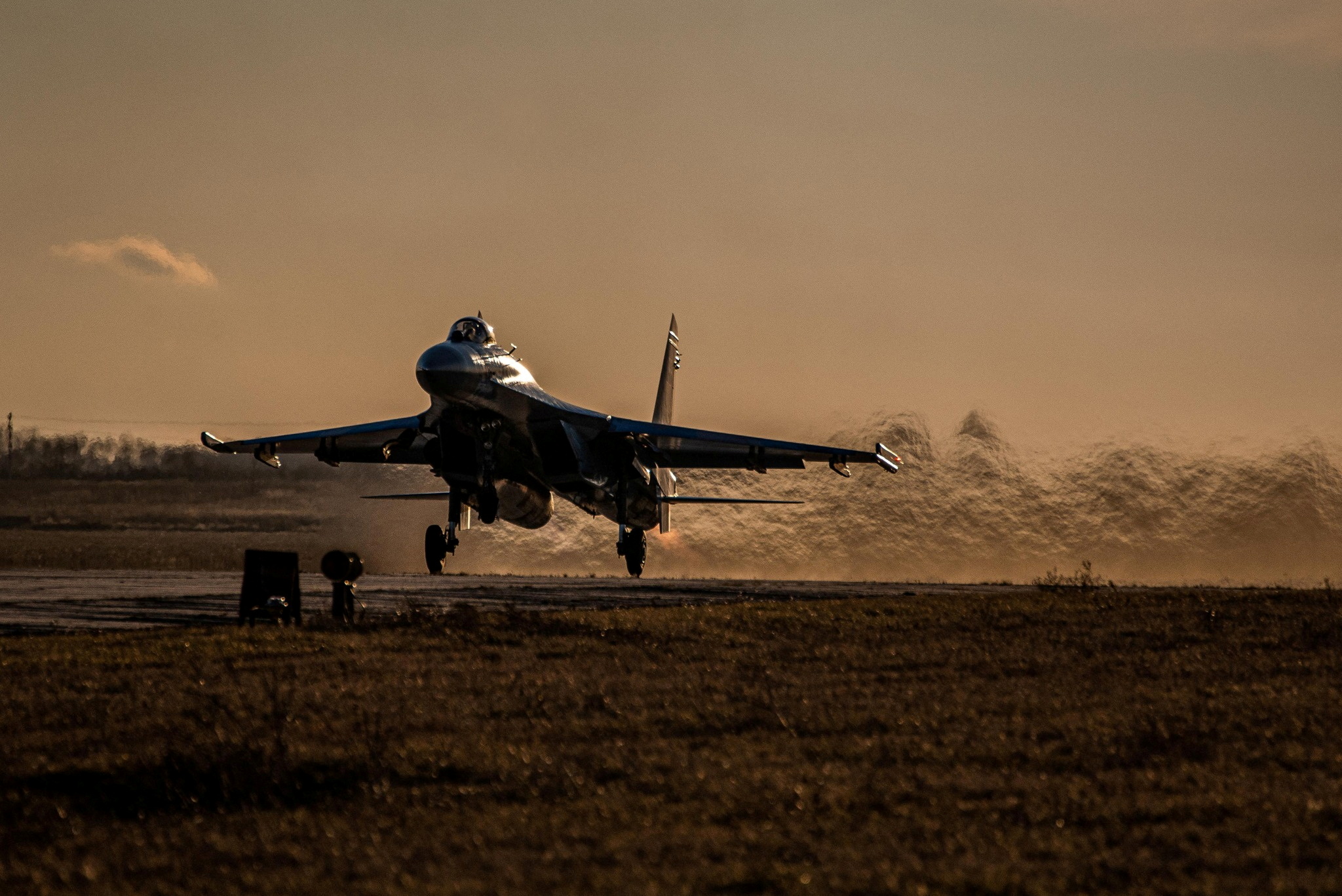 A Ukrainian fighter jet takes off during a drill in Mykolaiv region in southern Ukraine